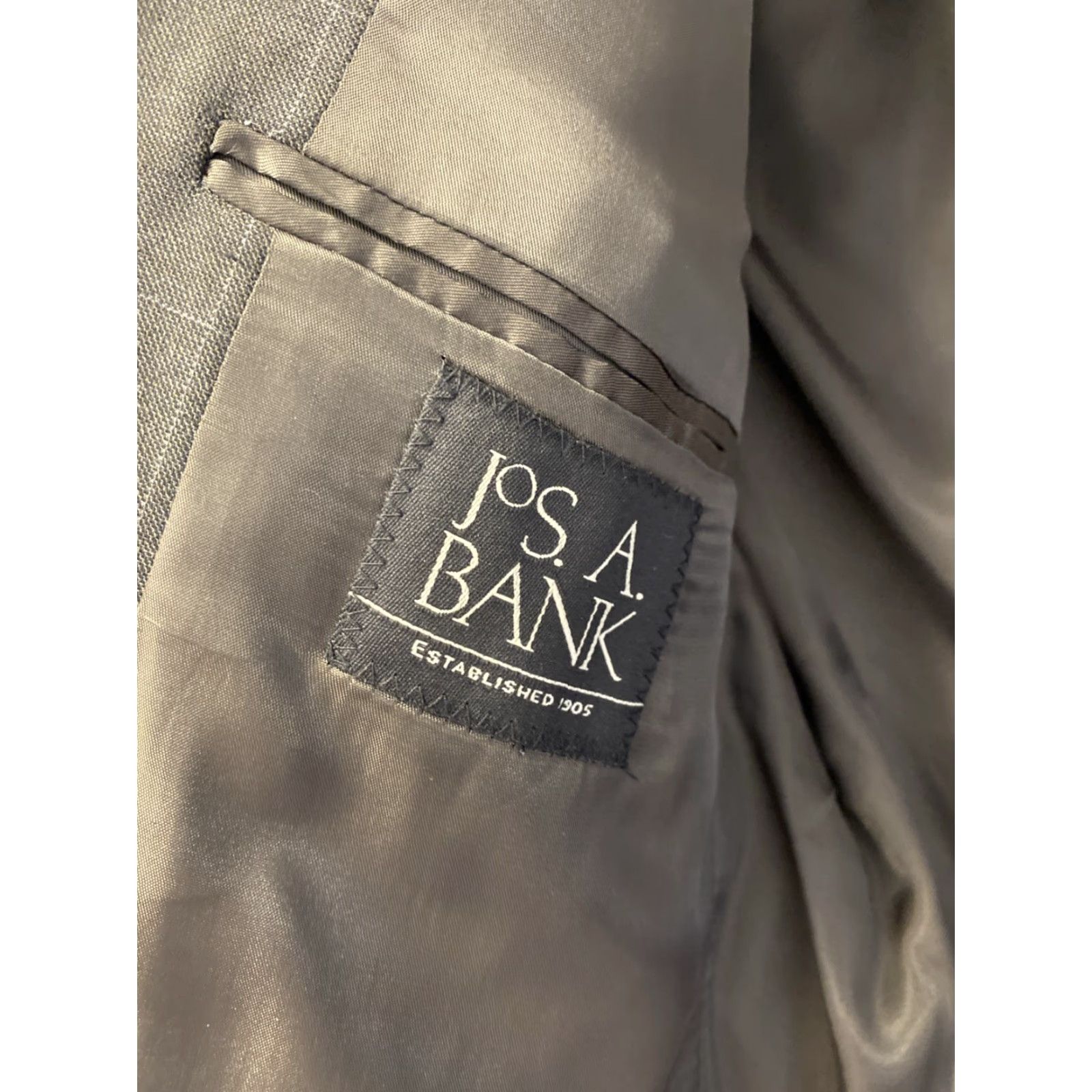 Jos. A. Bank Jos. A. Bank 42R Wool Blend Suit Pants 36 Jacket Dark Green Gray Plaid Size 42R - 7 Thumbnail