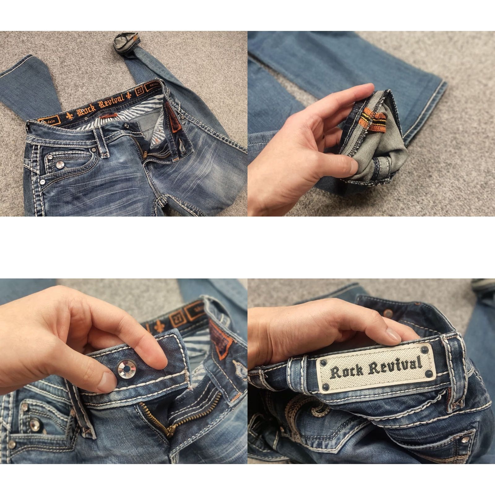 Vintage Rock Revival Adele Jeans denim Blue Faded Embroidered logo Y2K Style Vintage Size 27" / US 4 / IT 40 - 8 Thumbnail
