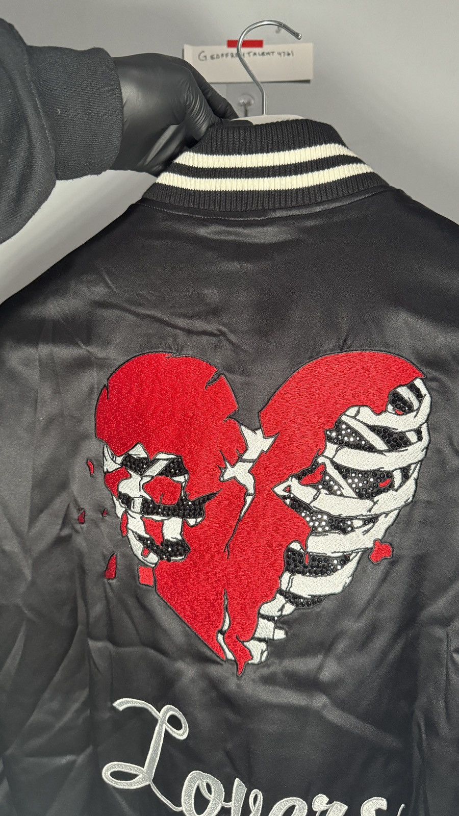 Amiri AMIRI “Lovers” Satin Varsity Jacket - Black - Size Medium Size US M / EU 48-50 / 2 - 4 Thumbnail
