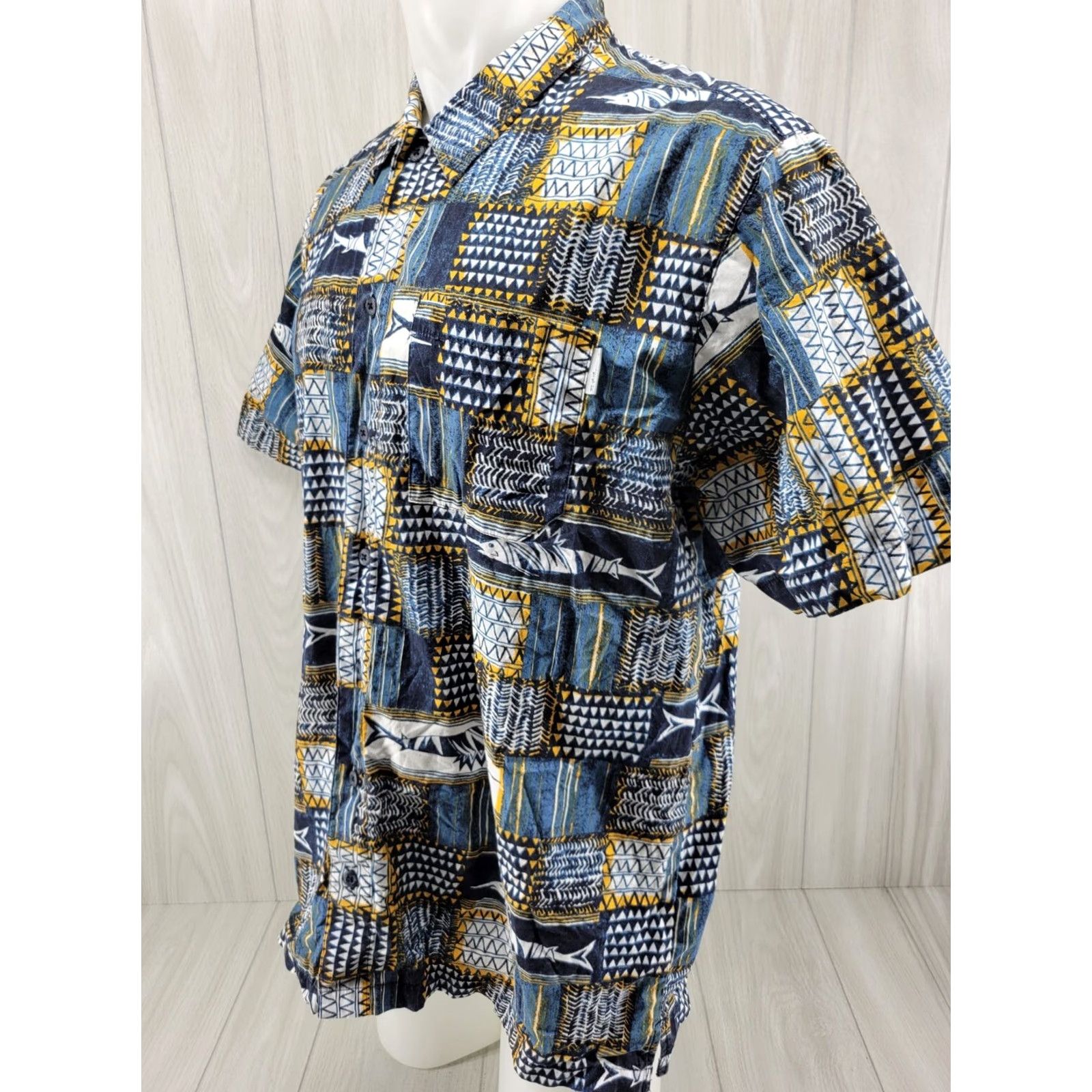 Vintage Columbia PFG Button Down Shirt Mens Large Fishing Print All Over Print Shirt Adult Regular Short Sleeve Button-Up Size US L / EU 52-54 / 3 - 3 Thumbnail