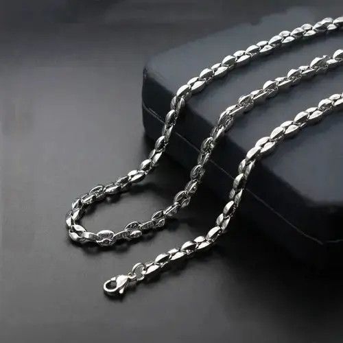 Designer 3.9mm Width Titanium Steel Coffee Beans Necklace Size ONE SIZE - 4 Thumbnail
