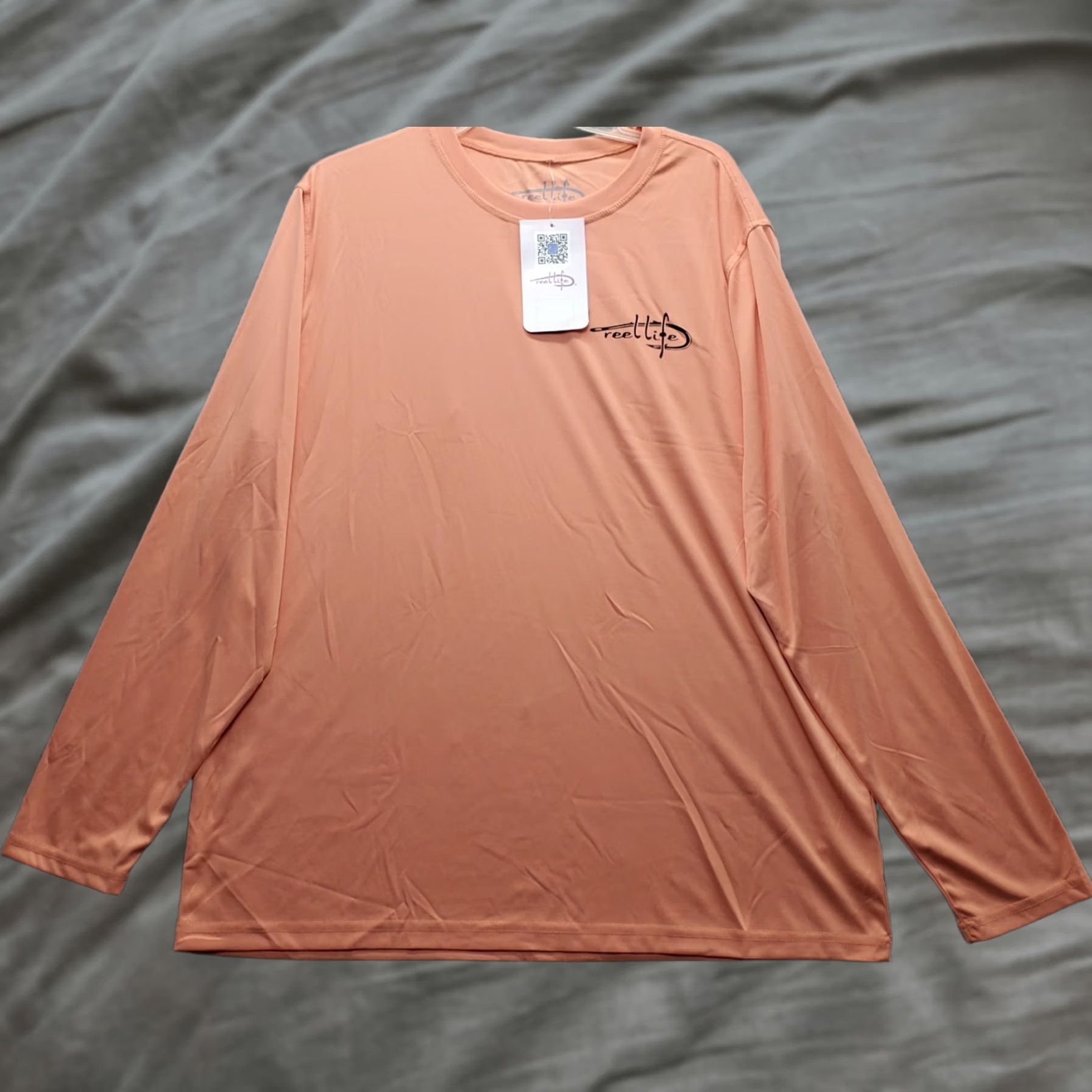 Alife Reel Life Fishing Shirt Mens XXL Salmon Graphic Back Logo Long Sleeve Round Neck Size US XXL / EU 58 / 5 - 1 Thumbnail