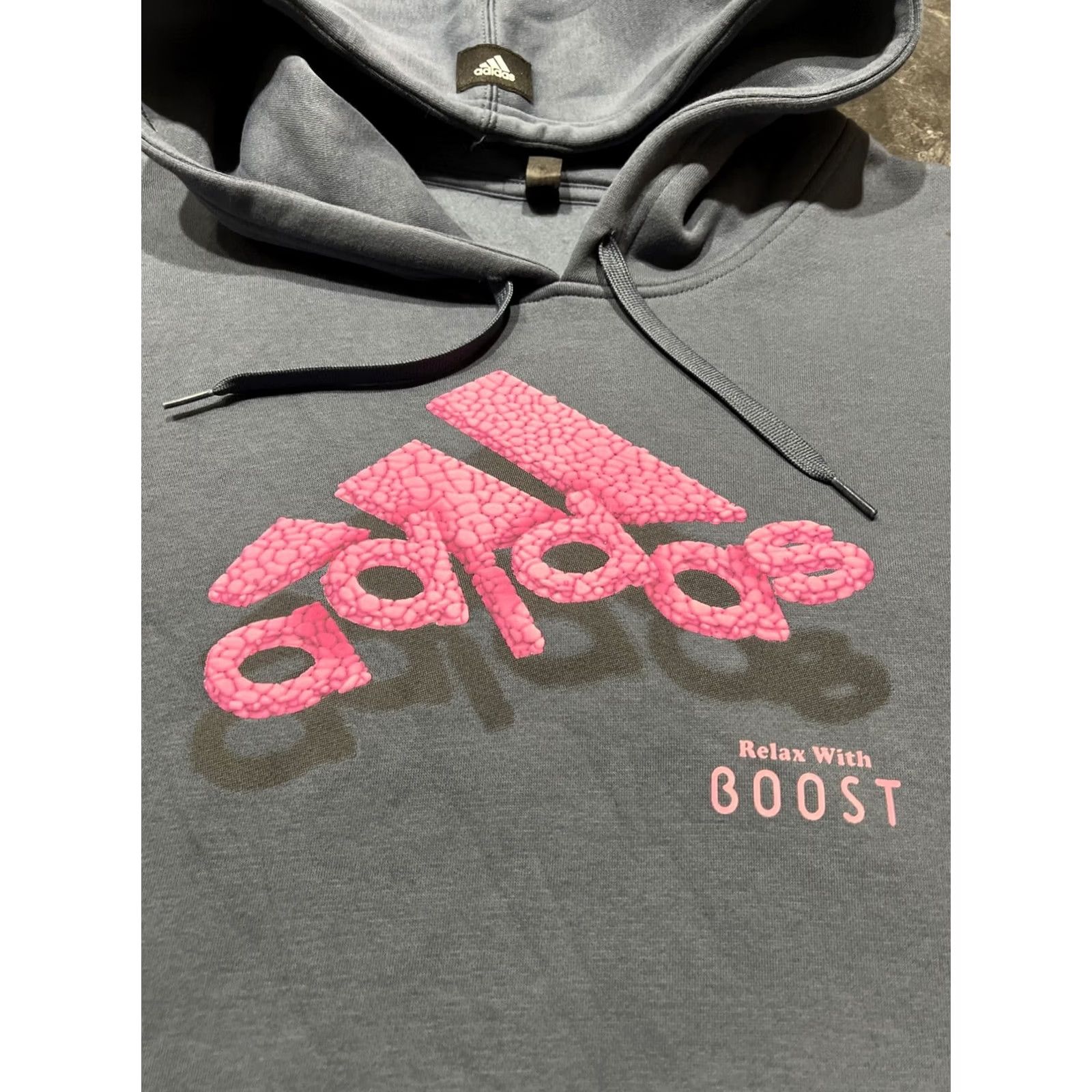 Adidas Adidas Hoodie Men XL Relax With Boost Pullover Hooded Fleece Cotton Blend Blue/Pink Size US XL / EU 56 / 4 - 3 Thumbnail