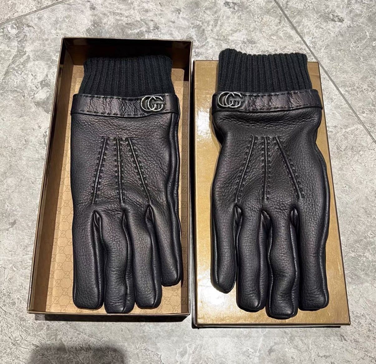 Gucci Gucci Deer Skin & Cashmere Gloves J42 Size ONE SIZE - 2 Thumbnail