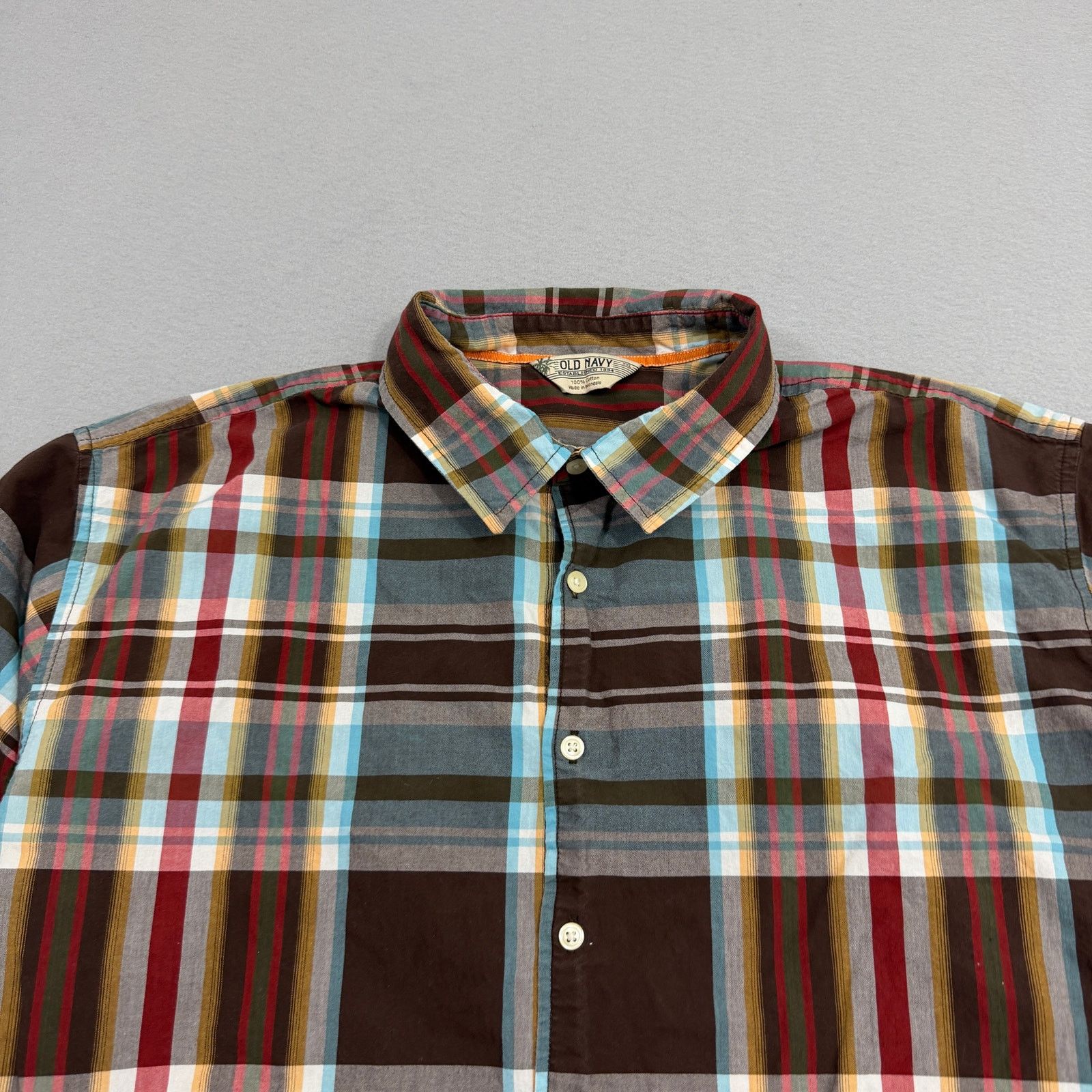 Old Navy Vintage Old Navy Plaid Short Sleeve Button Shirt 2XL Surfer Size US XXL / EU 58 / 5 - 3 Thumbnail