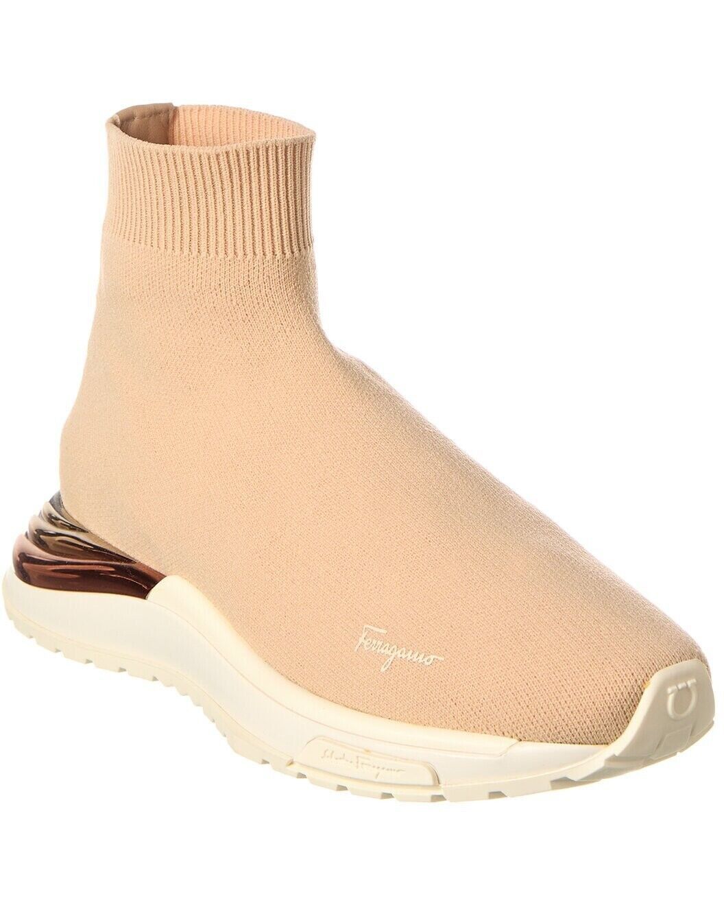 Salvatore Ferragamo Salvatore Ferragamo Ninette Knit Sock Metallic Sneaker ( 9 ) Size US 9 / IT 39 - 1 Thumbnail