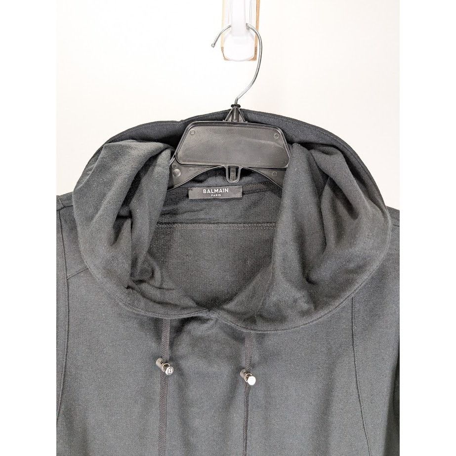 Balmain o1rshd1 Q:2 / Pullover Hoodie With Monogram Logo Trim Black Size US M / EU 48-50 / 2 - 3 Thumbnail