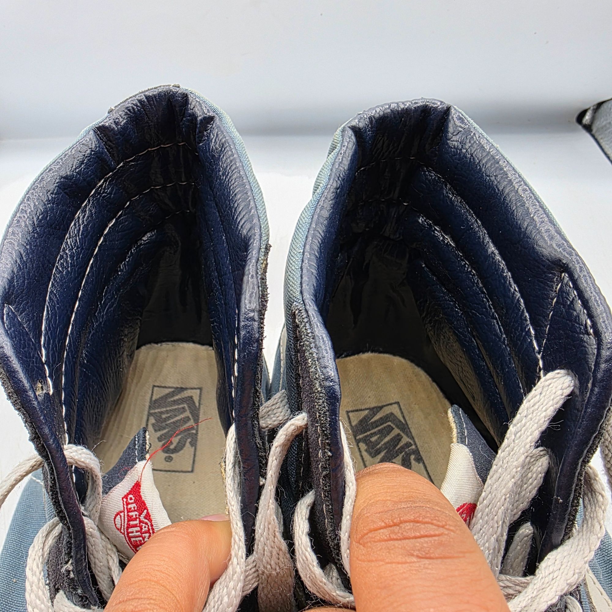 Vans Vans Old Skool Mens Size 12 Blue Black Sneaker Shoes High To Size US 12 / EU 45 - 7 Thumbnail