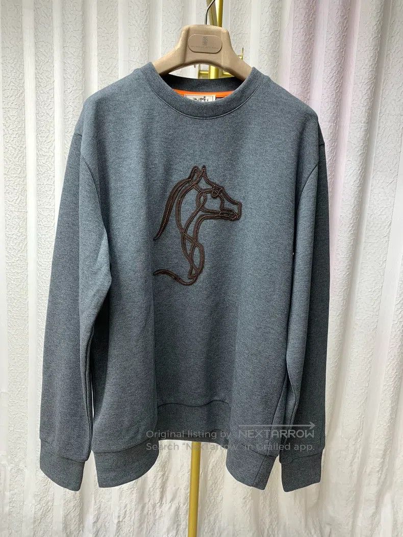 Hermes Hermes Lead gray chest coffee leather horse head round nec Size L / US 10 / IT 46 - 1 Thumbnail