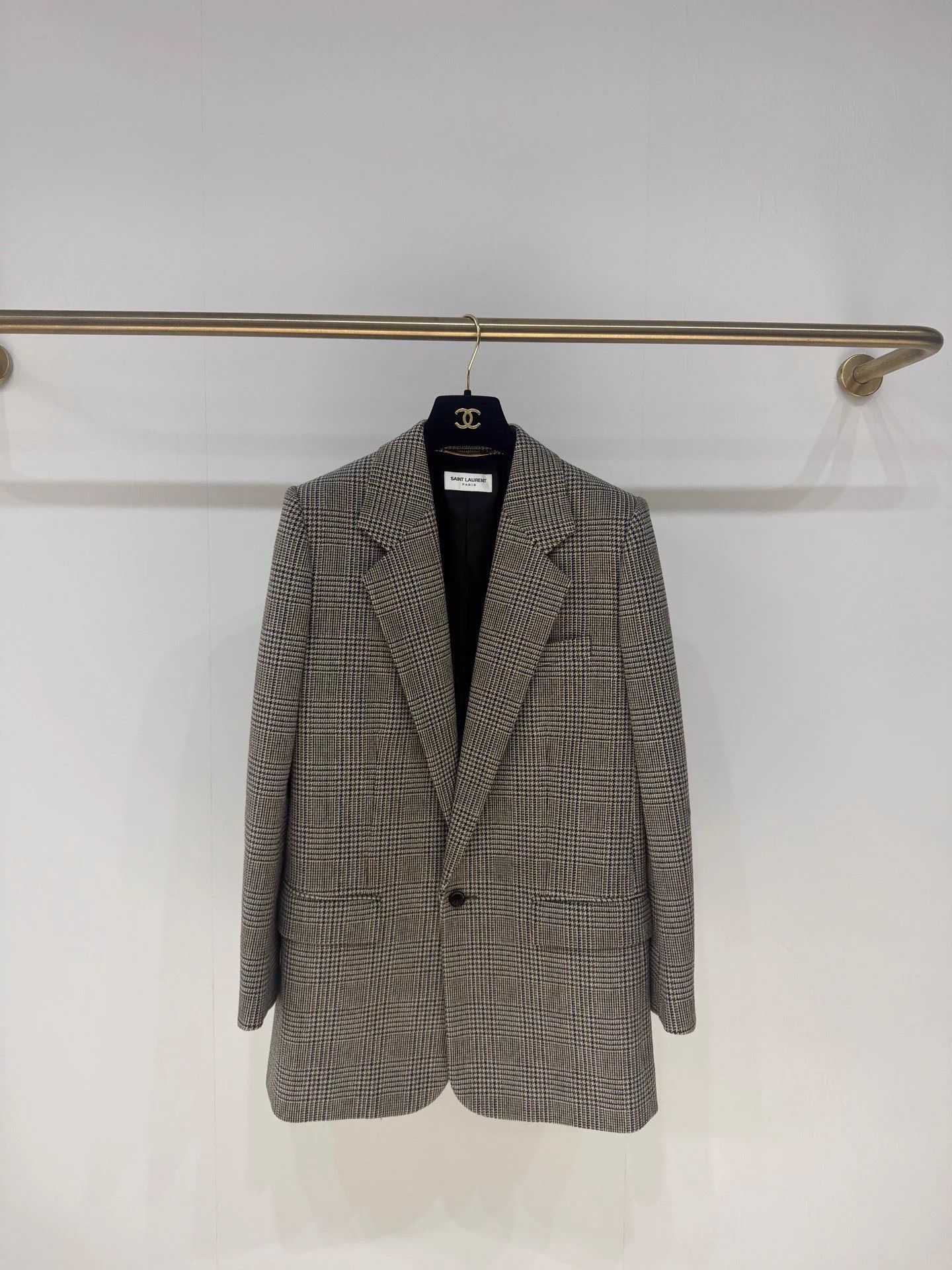 Saint Laurent Paris SLP Wales Check Wool Classic Blazer Size S / US 4 / IT 40 - 1 Thumbnail