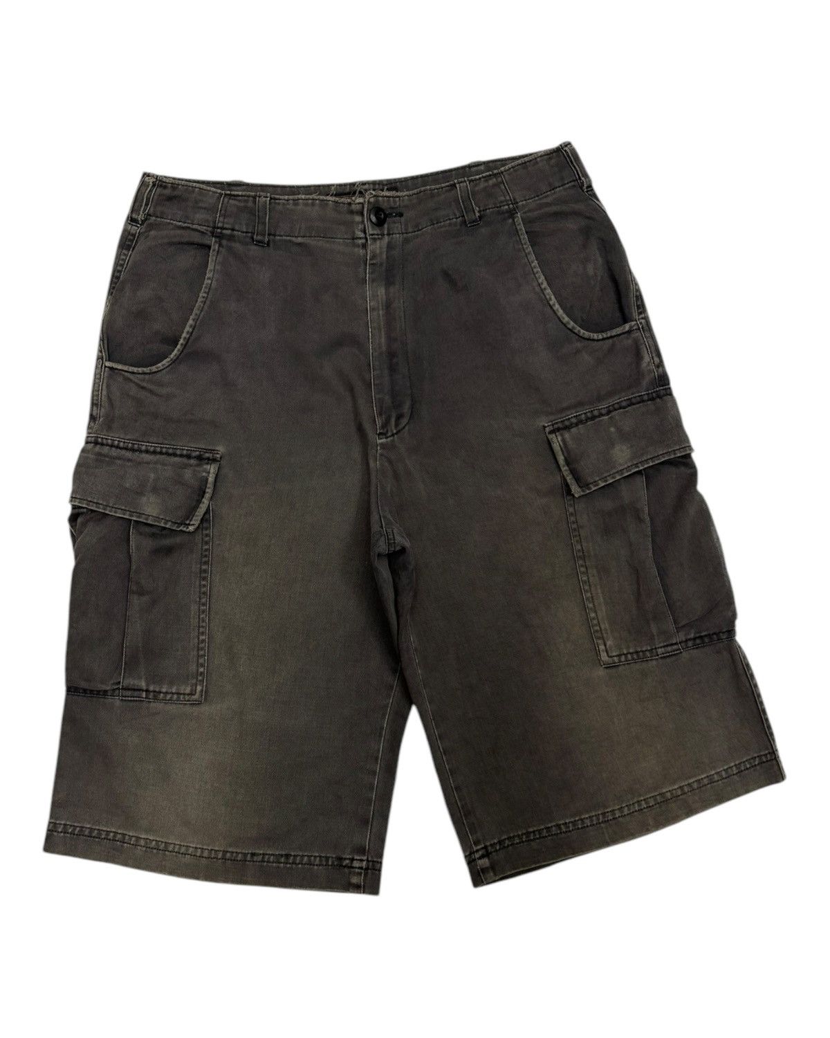 Dickies × Faded Glory × Japanese Brand Rare Vintage DICKIES Faded Grey Short Cargo Pants Size US 32 / EU 48 - 2 Thumbnail