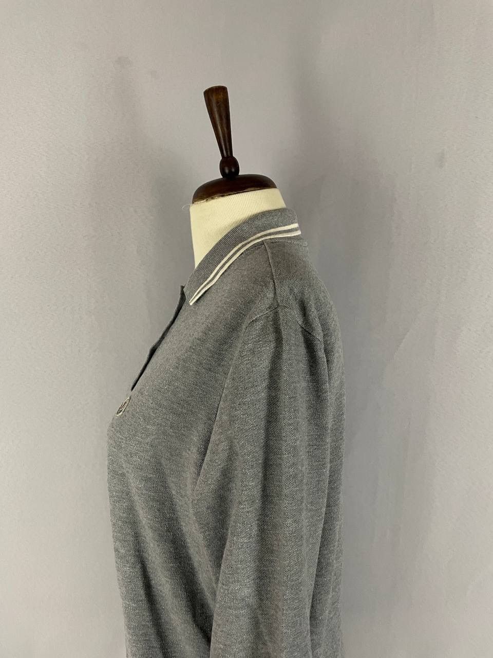 Moncler Moncler Polo Long Sleeve Grey Size US XL / EU 56 / 4 - 5 Thumbnail