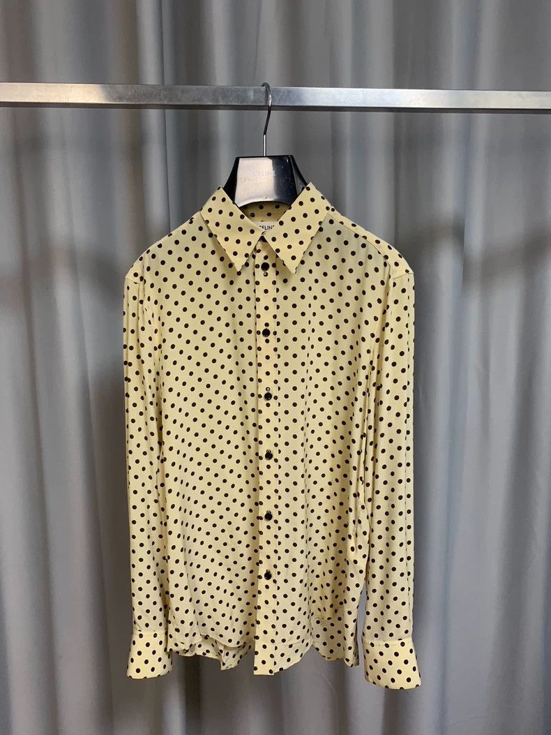 Celine Celine 2020SS Yellow silk polka dot shirt Size XS / US 0-2 / IT 36-38 - 1 Thumbnail