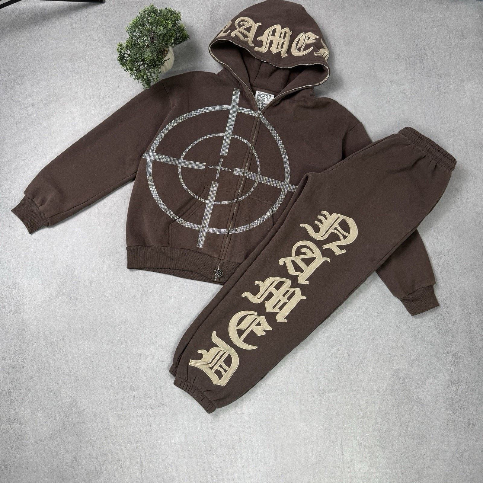 Named Collective THORN RHINESTONE ZIP HOODIE BONE | Grailed