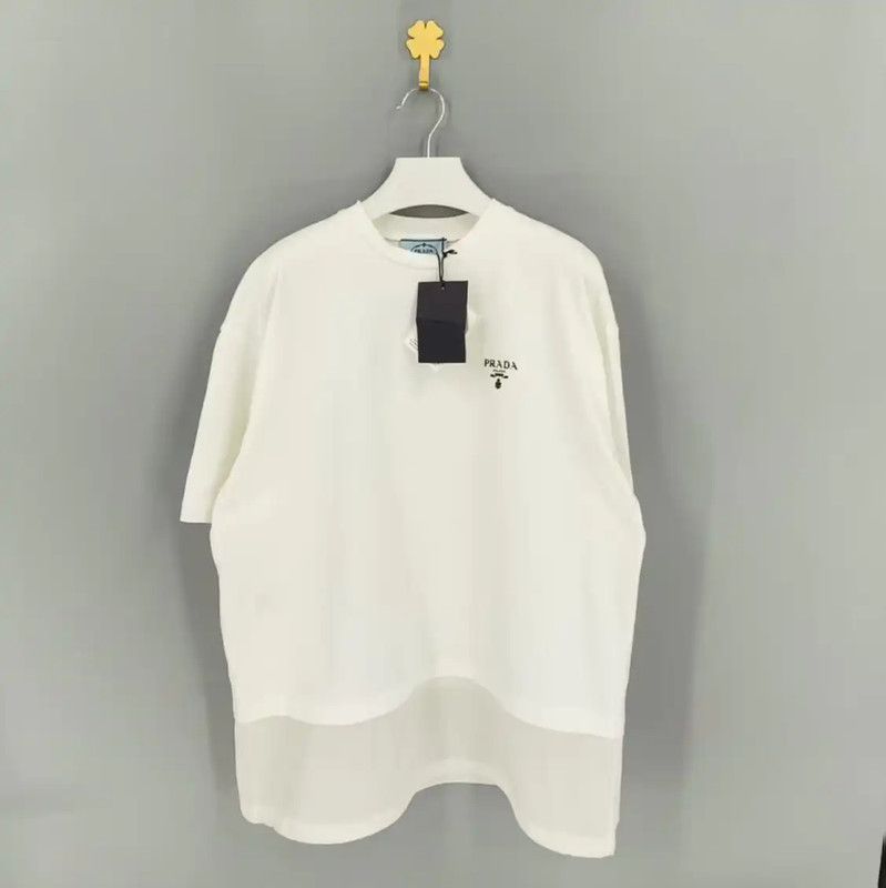 Prada Prada White Cotton Men's T-Shirt Size US XS / EU 42 / 0 - 1 Thumbnail