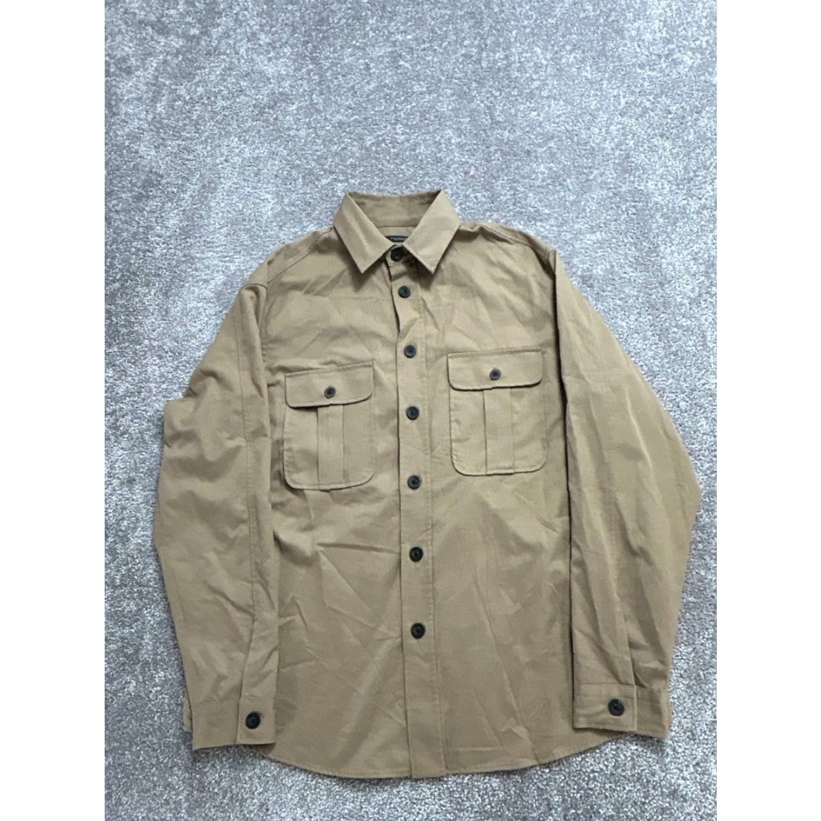 Zara Zara Button-Up Shirt Mens M Brown Flannel Wool Pockets Pleated Casual Fall Winter Spring Size US M / EU 48-50 / 2 - 2 Thumbnail