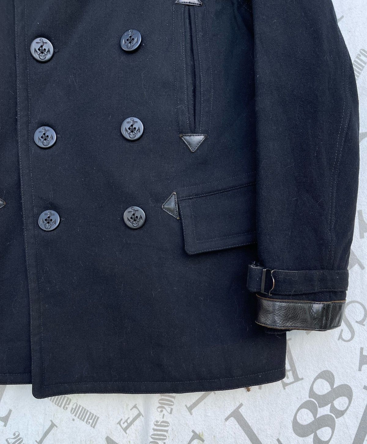 Nigel Cabourn 🔥VINTAGE NIGEL CABOURN LEATHER DETAILING MILITARY PEA COAT Size US M / EU 48-50 / 2 - 11 Thumbnail