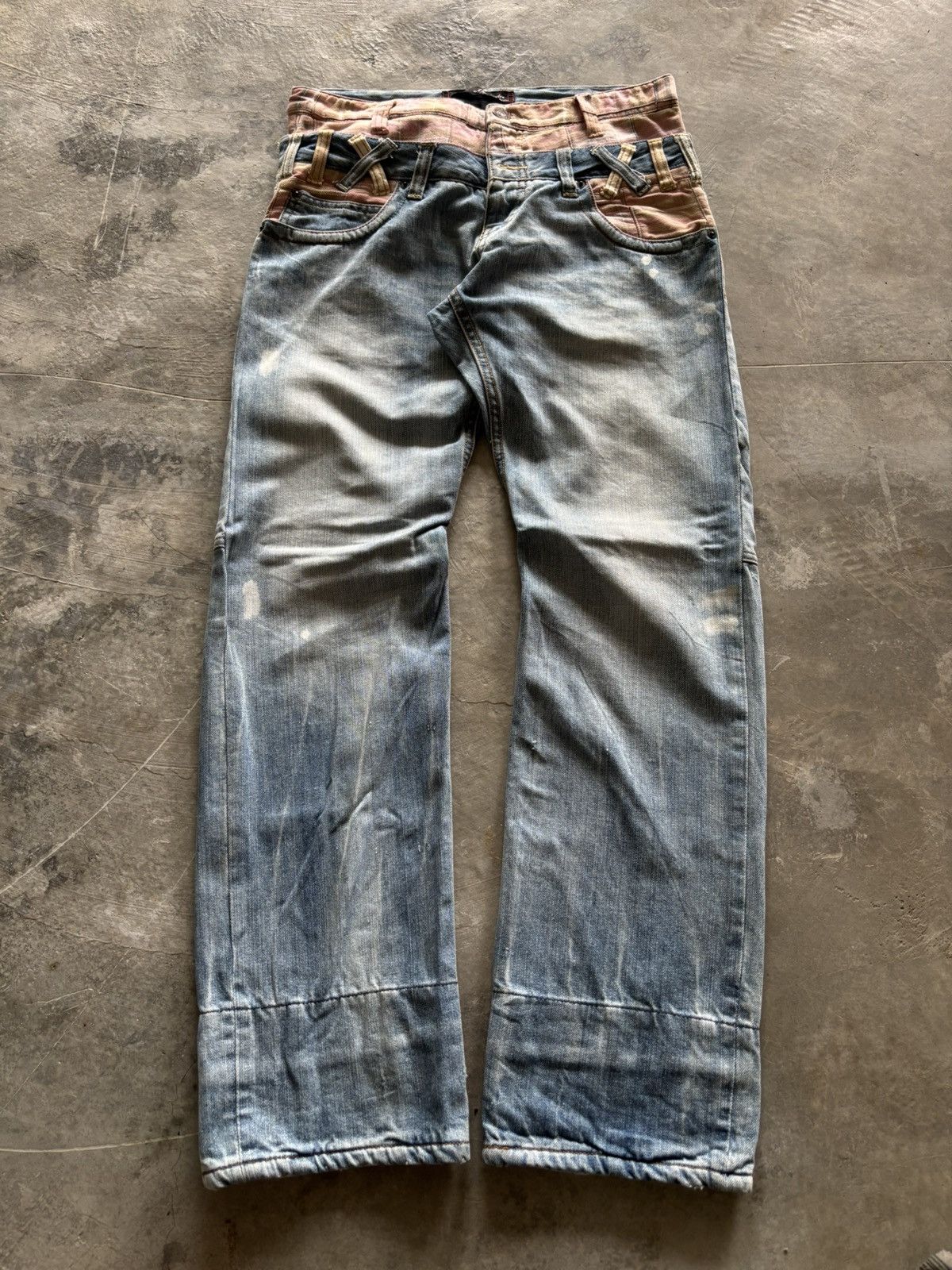 Hysteric Glamour DOUBLE WAIST dominate stone washed punk flannel layered rock Size US 32 / EU 48 - 1 Thumbnail
