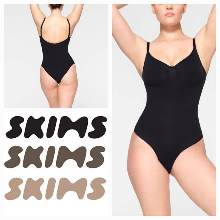 SKIMS NWOT SKIMS Womens Seamless Sculp Brief Bodysuit Sz. XL Onyx