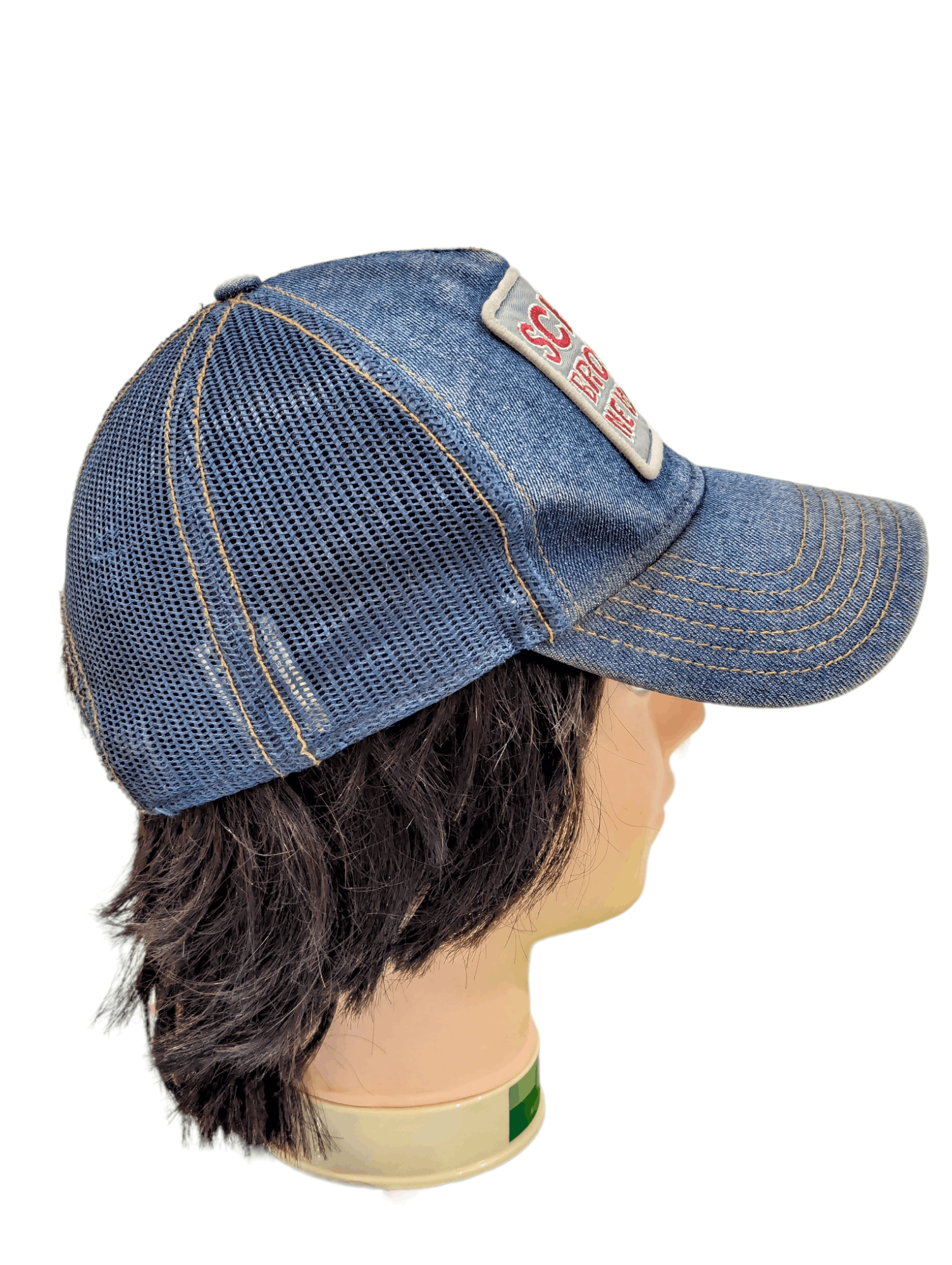 Schott SCHOTT DENIM DISTRESSED TRUCKER HAT CAP Size ONE SIZE - 9 Thumbnail