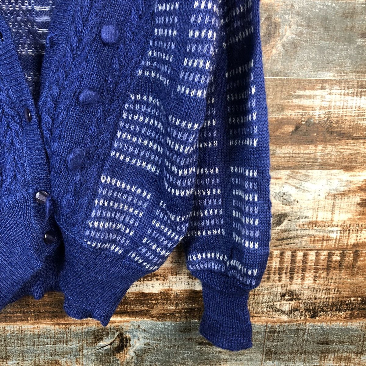 Japanese Brand Chando Rian Blue Cardigan Knitwear vintage #A1490 Size M / US 6-8 / IT 42-44 - 7 Thumbnail