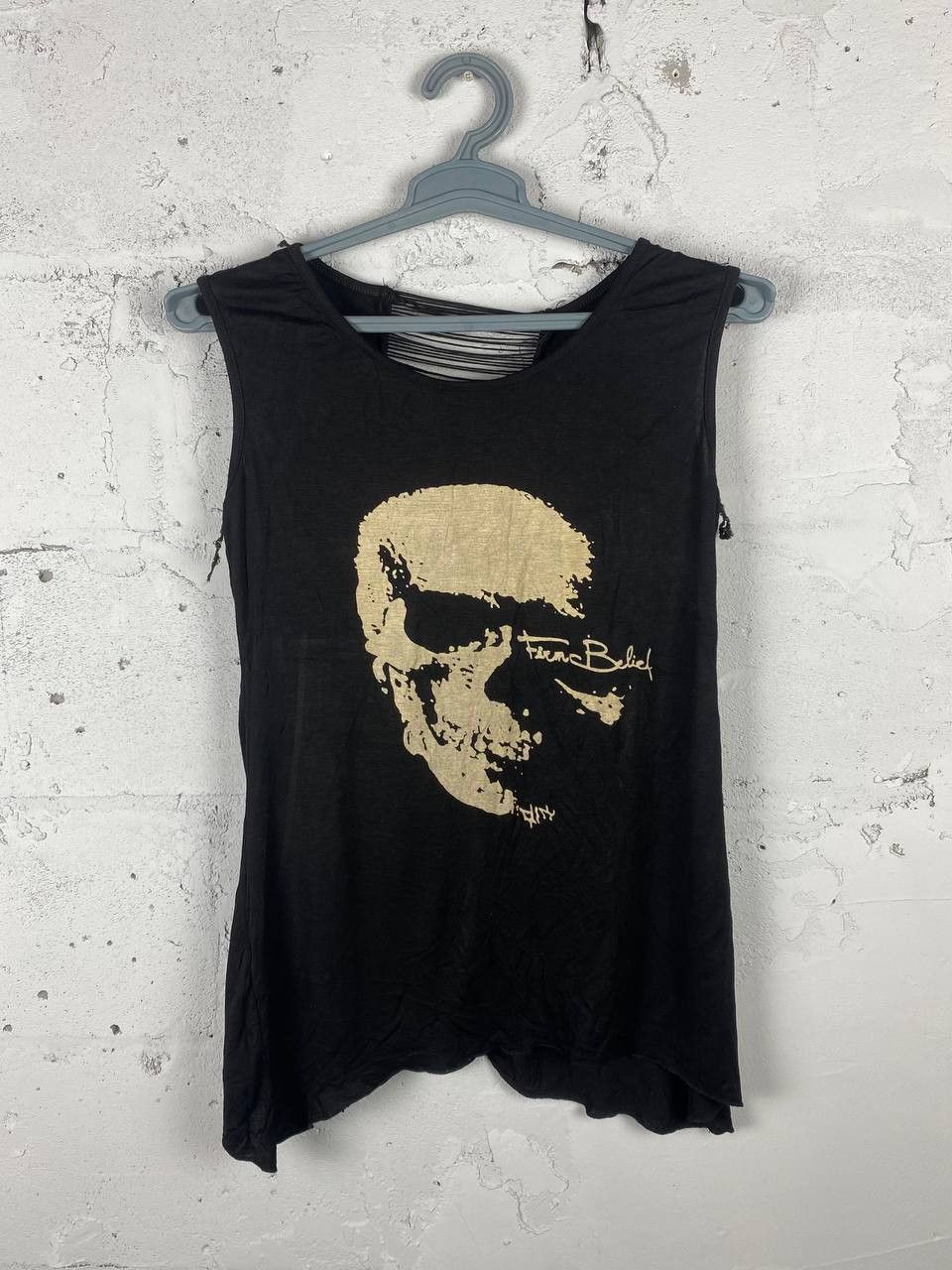 Vintage Vintage Mesh Asymmetric Skull Printed Tank Top Size M / US 6-8 / IT 42-44 - 1 Thumbnail