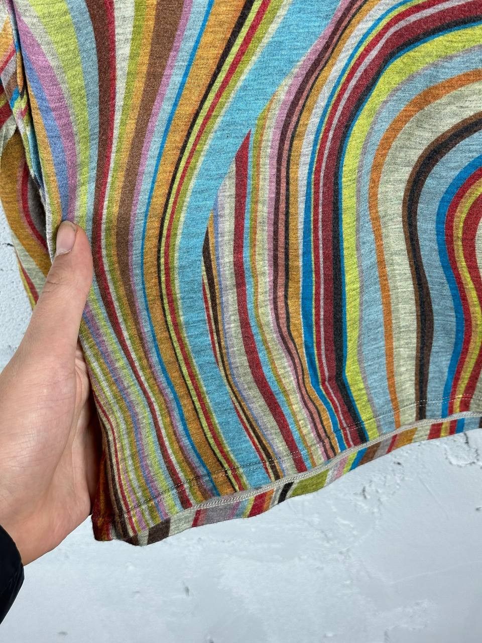 Paul Smith Luxury Paul Smith Iconic Striped V Neck Viscous LS T Shirt Size M / US 6-8 / IT 42-44 - 6 Thumbnail