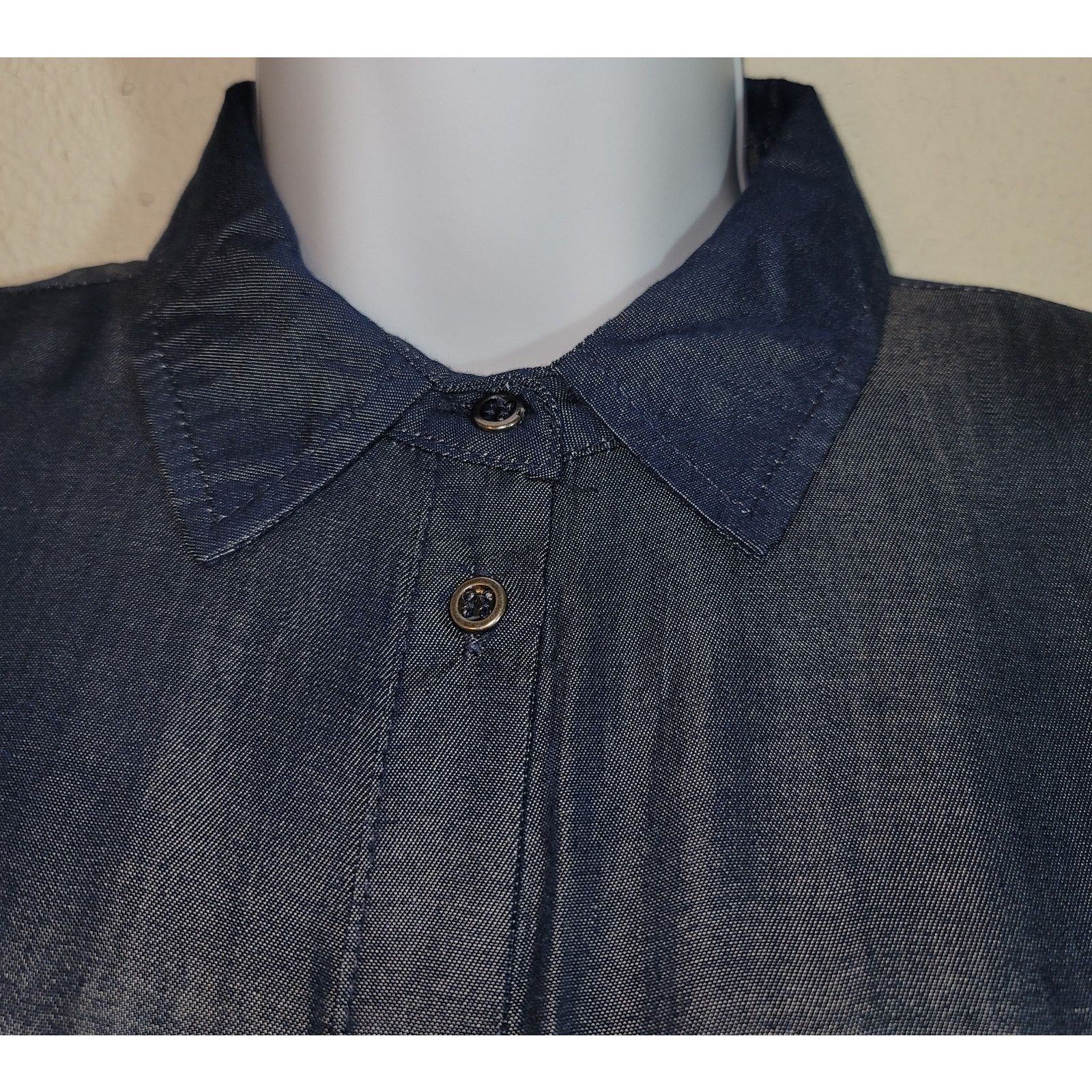 Other Haute Monde Blue Chambray Shirt Mini Dress S Hidden Pockets Size S / US 4 / IT 40 - 6 Thumbnail