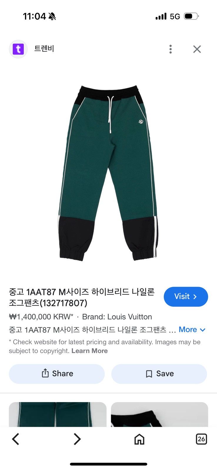Louis Vuitton LOUIS VUITTON HYBRID NYLON JOGGER sizes in photos by tap Size US 32 / EU 48 - 21 Thumbnail