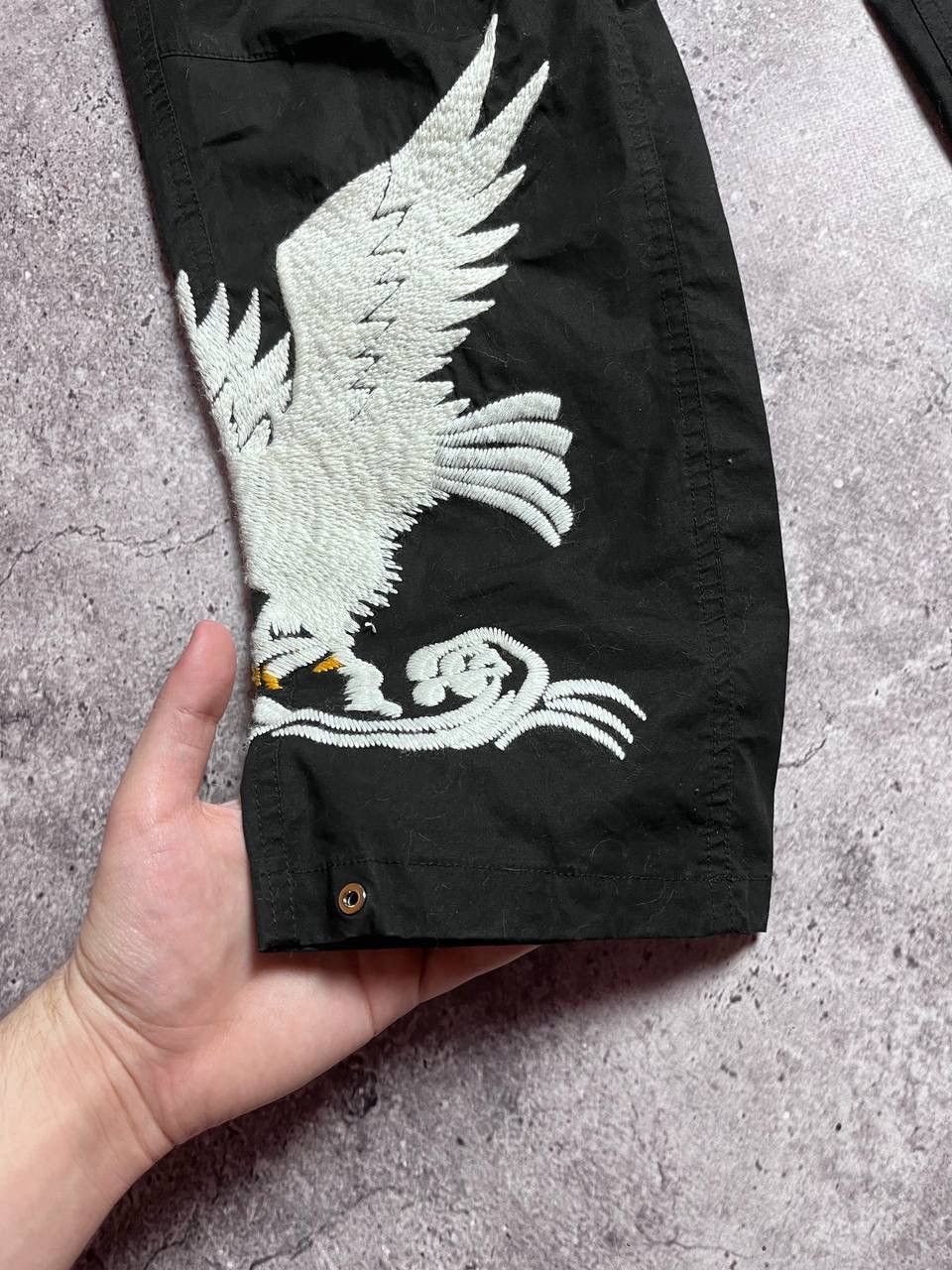 Japanese Brand × Maharishi × Vintage Vintage Maharishi Eagle Woven Black Pants Size US 32 / EU 48 - 5 Thumbnail