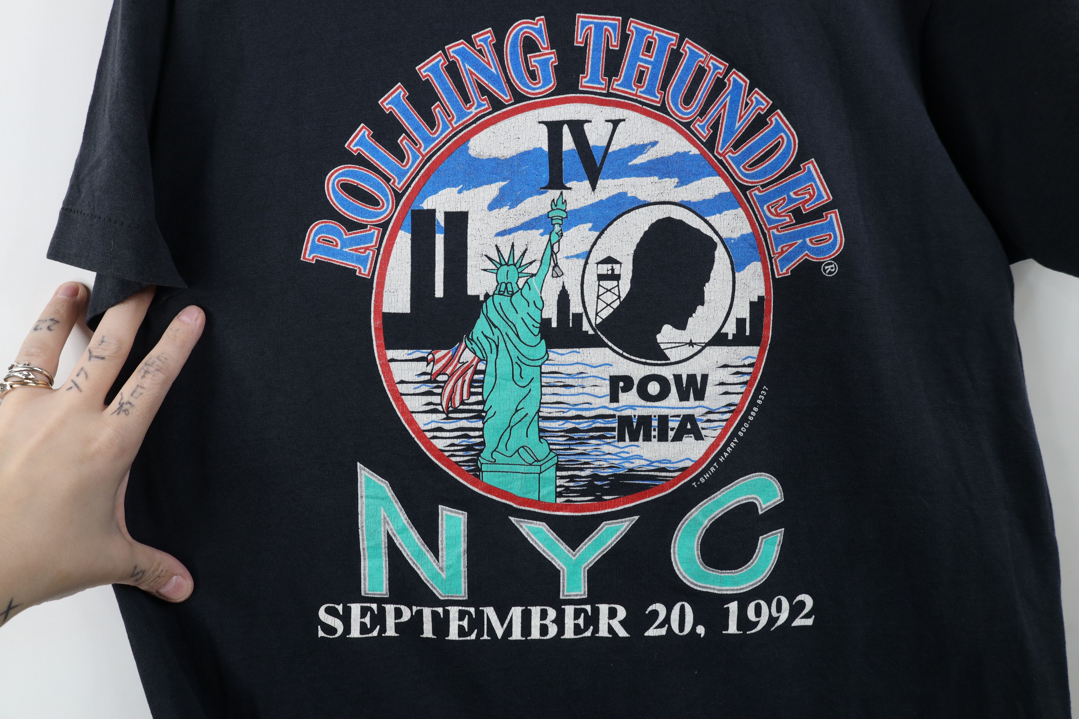 Vintage Vintage 90s Thunder IV POW MIA New York City T-Shirt USA Size US L / EU 52-54 / 3 - 4 Thumbnail