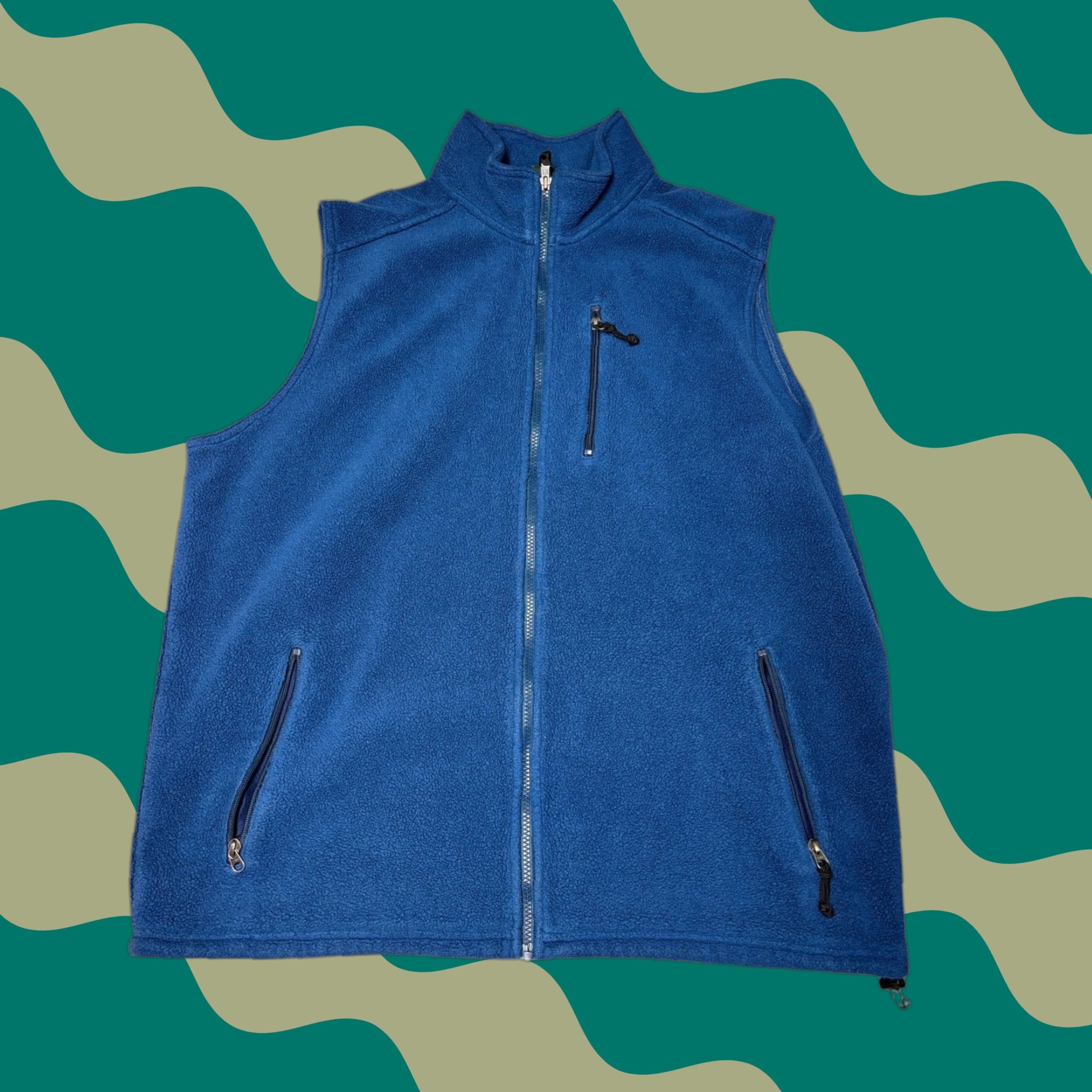 All Blues LL Bean Vest Mens XL Tall Blue Fleece Zip Up Stand Collar Pockets Outdoor Size US XL / EU 56 / 4 - 1 Thumbnail