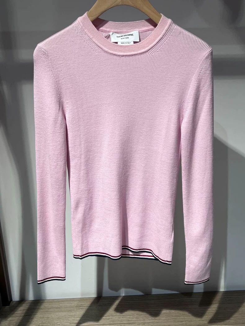 Thom Browne Thom Browne Pink wool knit sweater Size S / US 4 / IT 40 - 1 Thumbnail