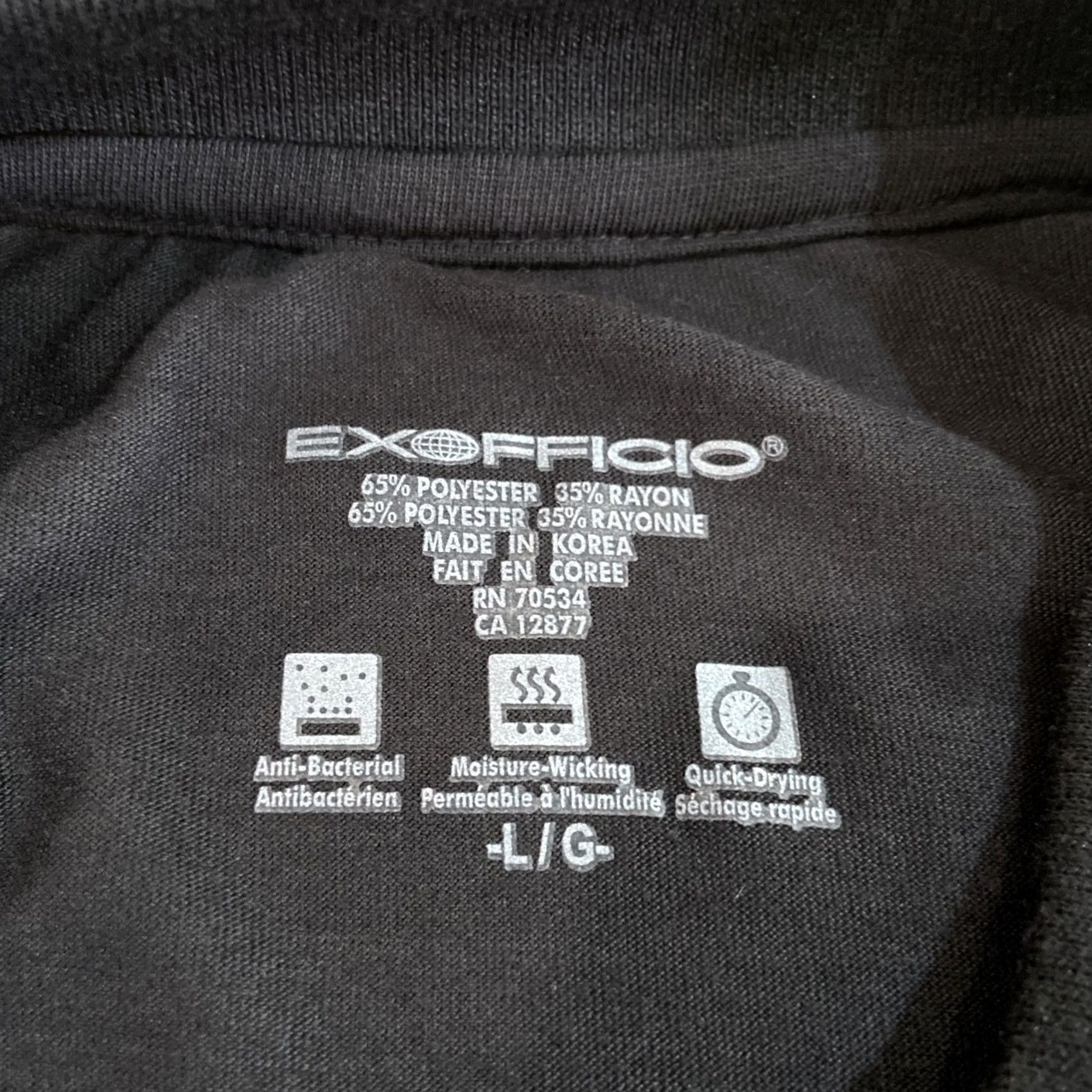 ExOfficio ExOfficio T-Shirt Men L Black Short Sleeve Solid Relaxed Regular Shirt Mens Black L Size US L / EU 52-54 / 3 - 2 Thumbnail