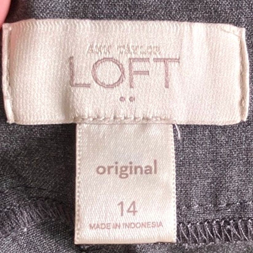 Ann Taylor Ann Taylor LOFT Womens Pants Charcoal Gray High Rise Original Fit Stretch 14 Plus Regular Workwear Dress Pants Men/Women? Size 36" / US 14 / IT 50 - 5 Thumbnail