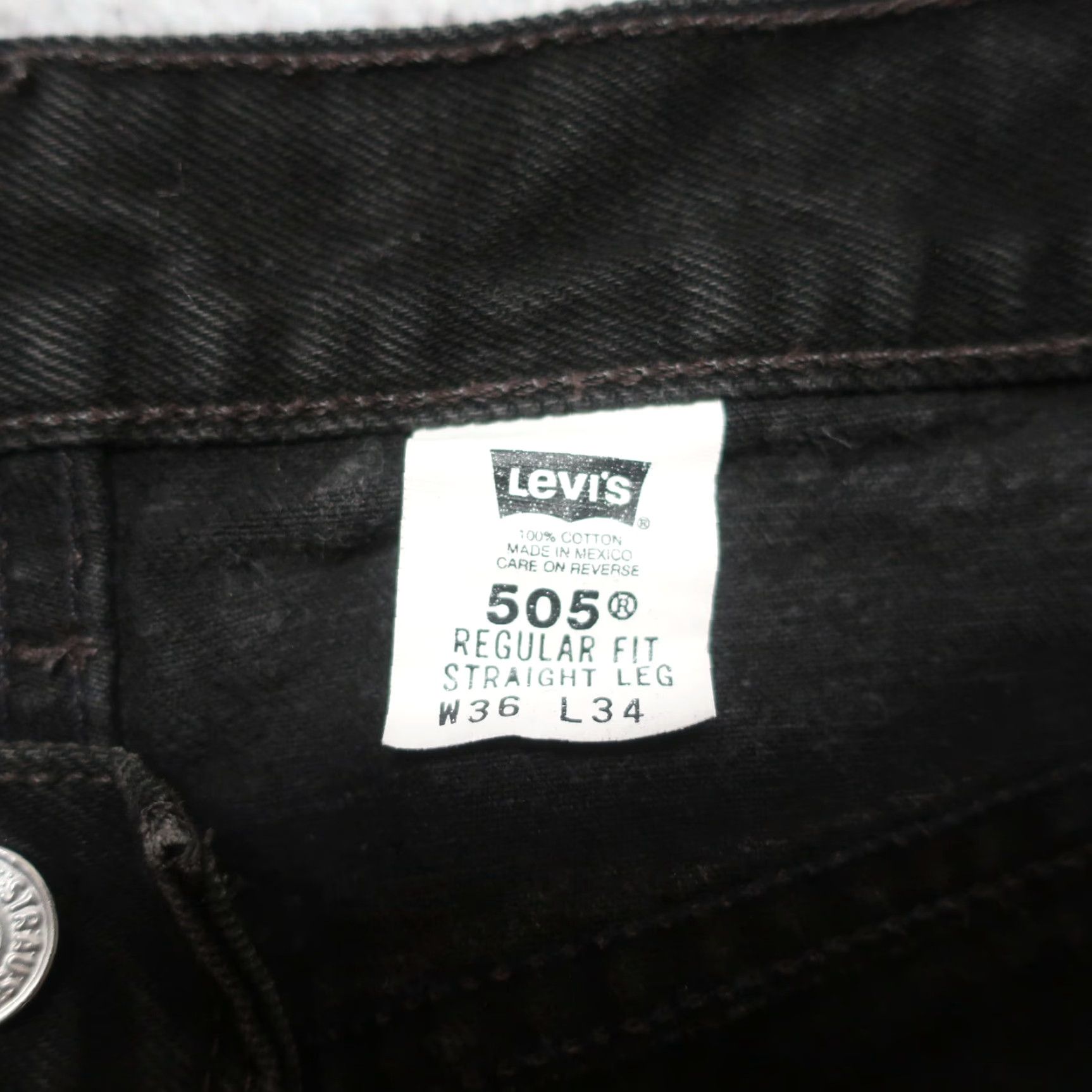 Levi's VINTAGE Levis 505 Denim Jeans Men Black 33 32 1/2 80s 03 Slim Straight Zip Levis 505 Jeans Mens Black Size 33 Size US 33 - 6 Thumbnail