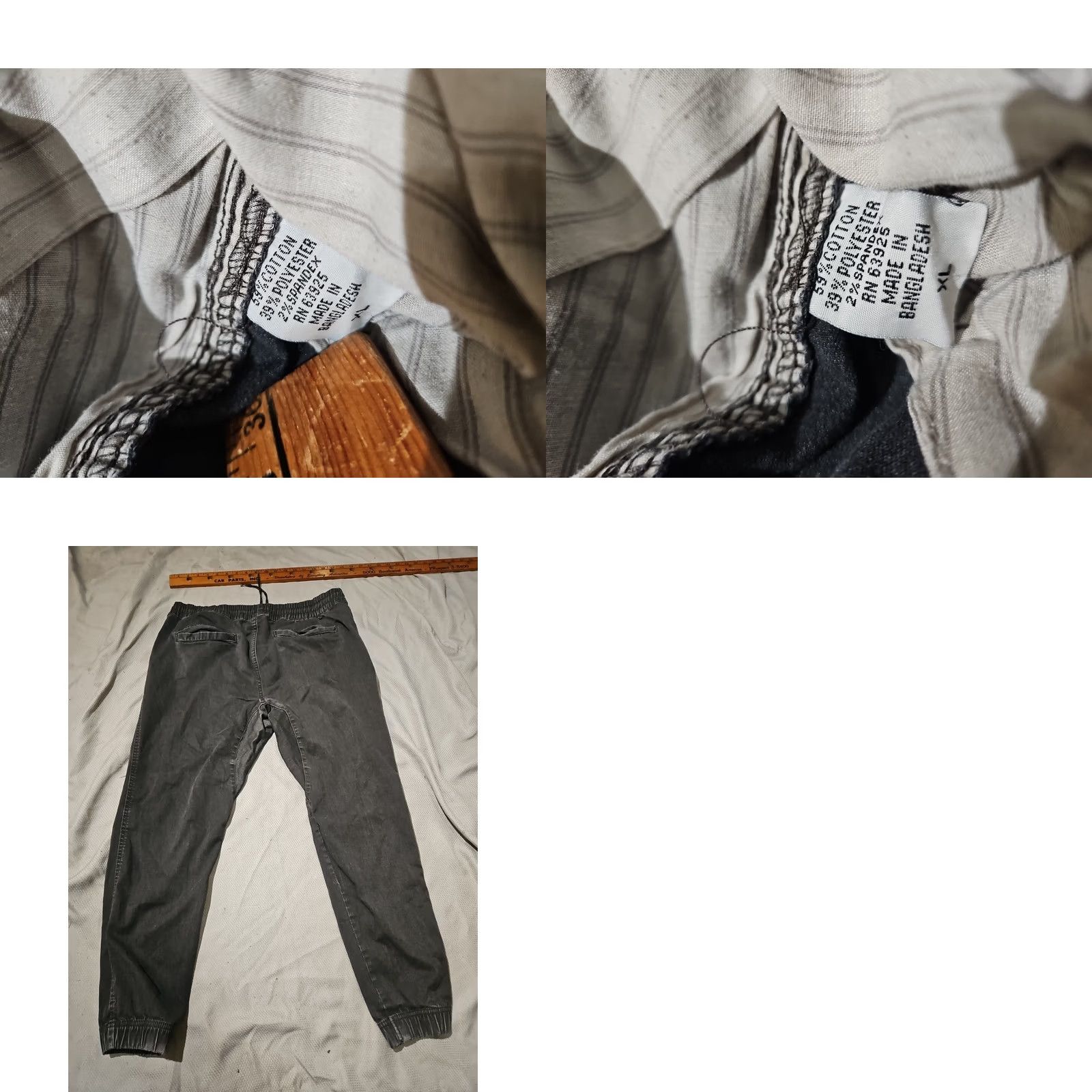 Vintage VINTAGE Retrofit Pants Mens Black XL Faded Grunge Tapered Drawstring Casual Pocket Size 40" / US 18 - 9 Thumbnail