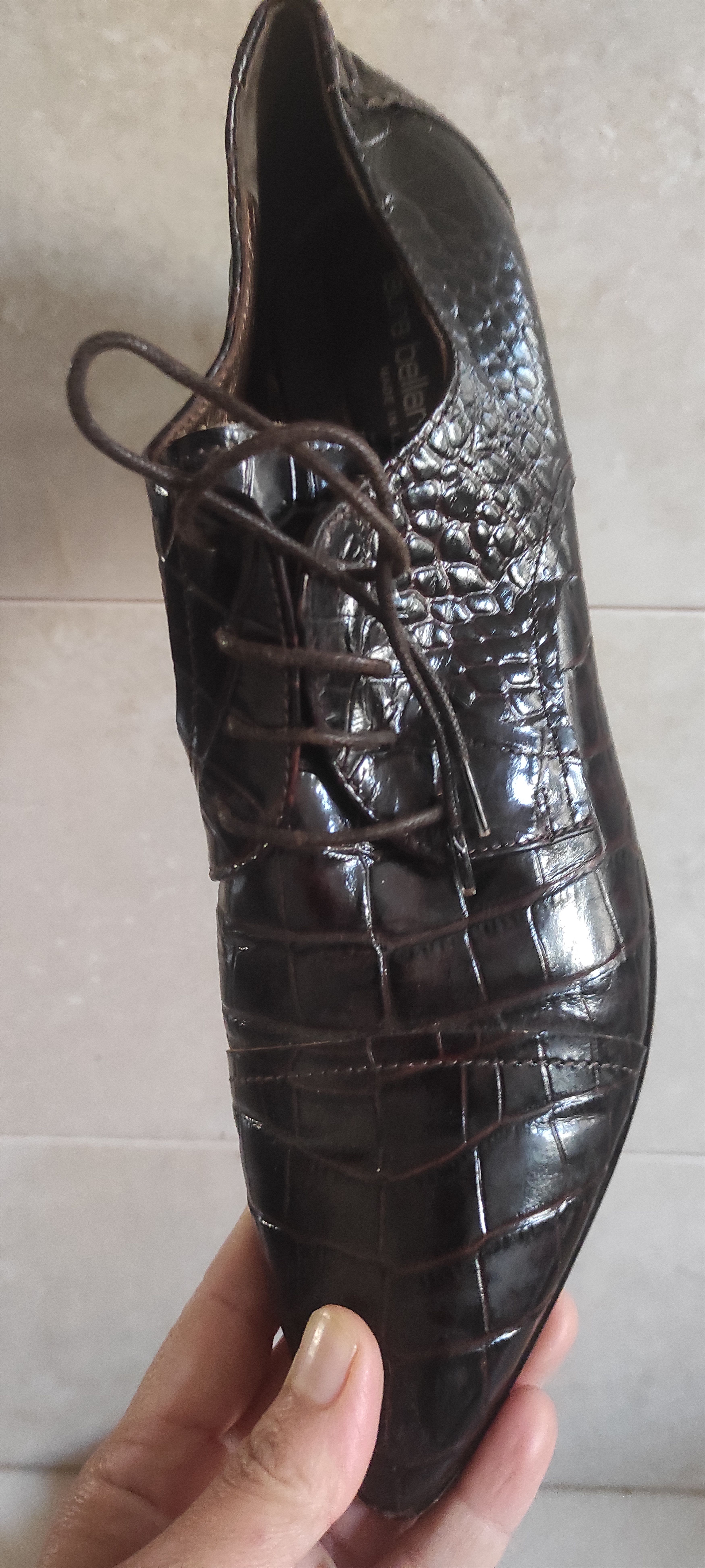 Other Laura Bellariva Crocodile Print Women's lace-up Shoes Size US 11 / IT 41 - 4 Thumbnail
