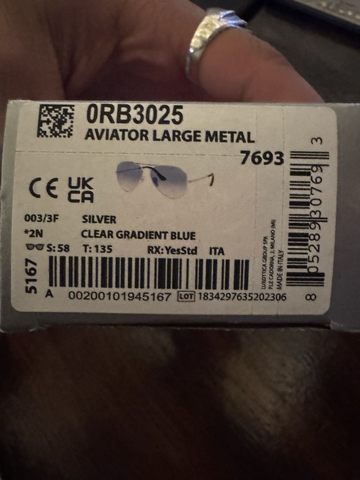 RayBan Ray Ban Aviators blue tint Size ONE SIZE - 2 Thumbnail