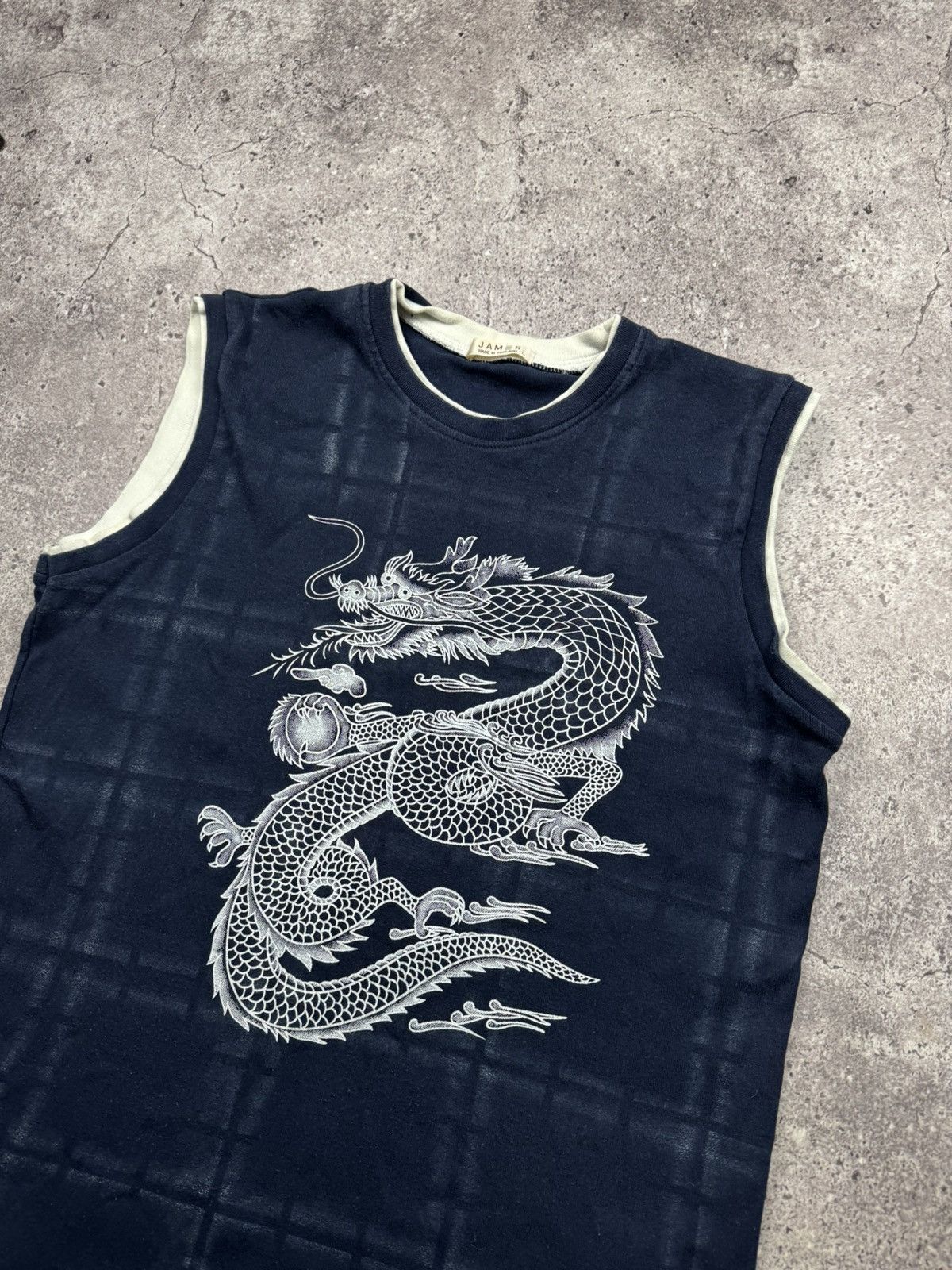 Japanese Brand 🔥00’S NUMBER NINE STYLE JAPANESE DRAGON FADED NAVY TANK TOP🔥 Size US M / EU 48-50 / 2 - 2 Thumbnail