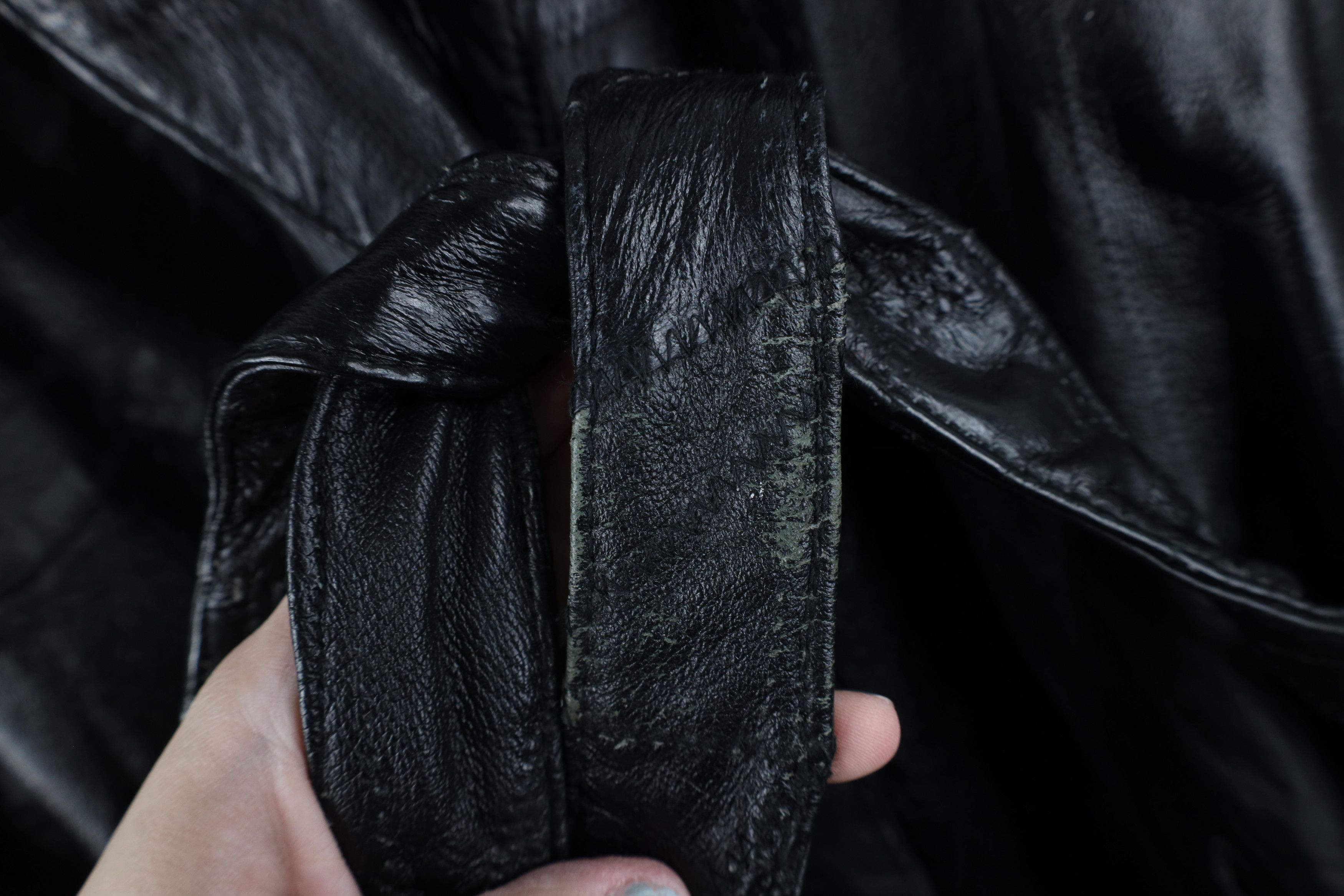 Vintage Vintage 90s Streetwear Belted Leather Trench Coat Jacket Size XL / US 12-14 / IT 48-50 - 13 Thumbnail