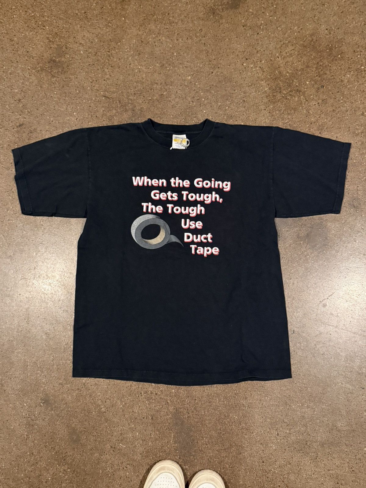 Vintage Vintage 90s duct tape promo black faded Size US XL / EU 56 / 4 - 2 Thumbnail