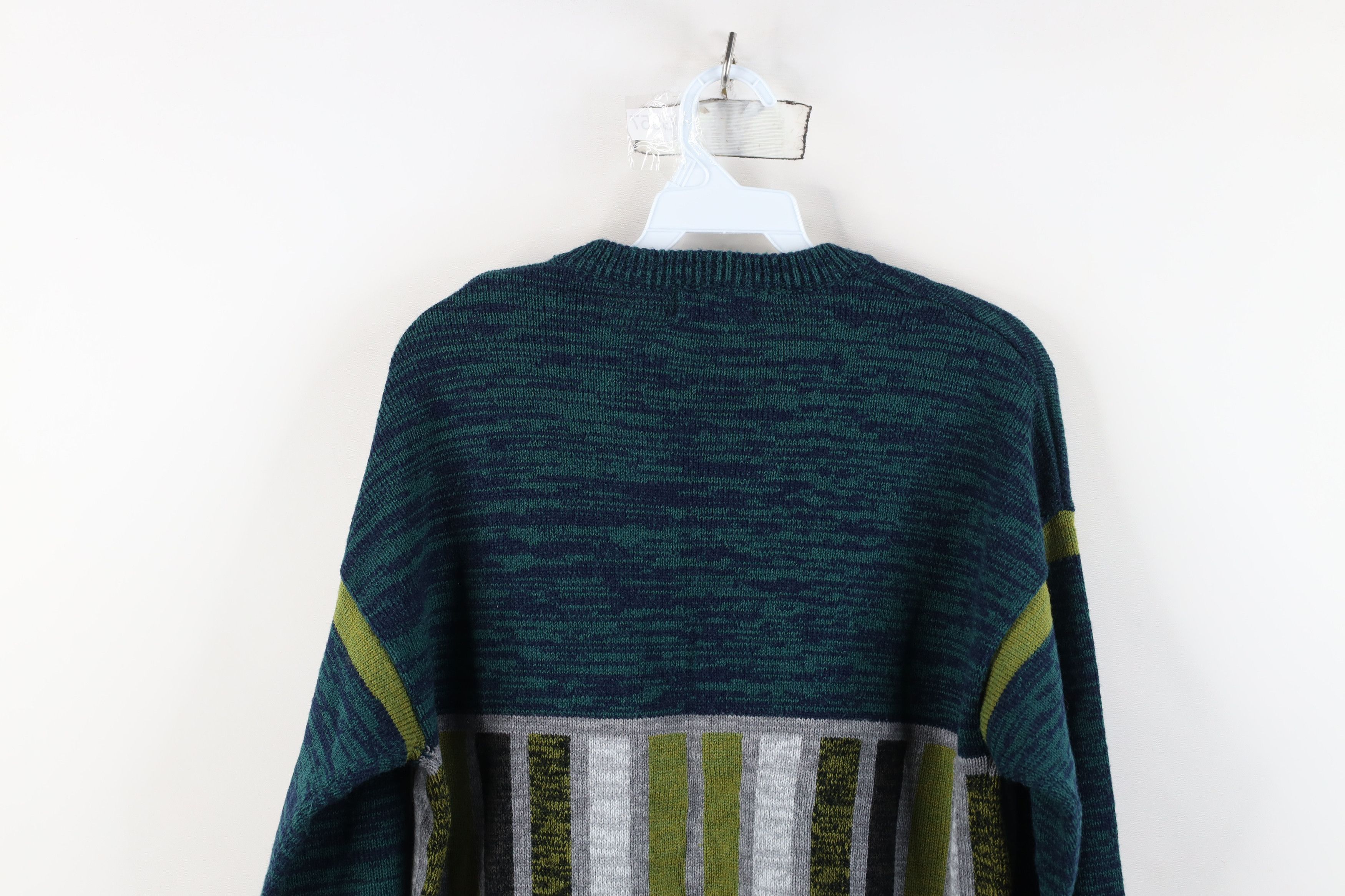 Vintage Vintage 70s Mid Century Modern MCM Leaf Knit V-Neck Sweater Size L / US 10 / IT 46 - 11 Thumbnail