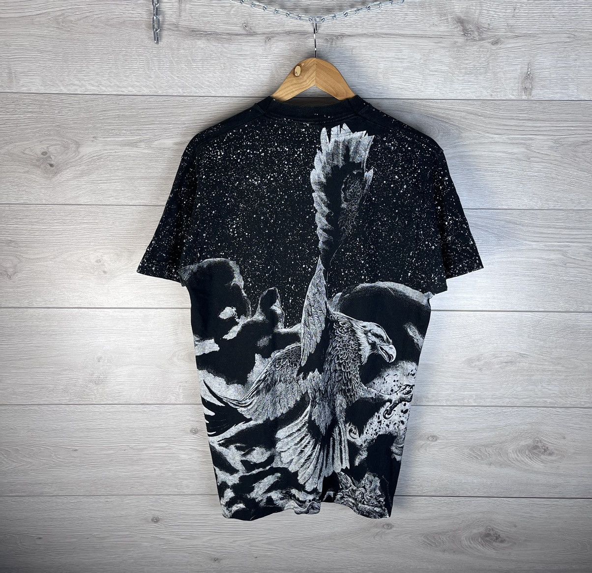 Fruit Of The Loom Vintage 1993 Flying Eagle AOP Single Stitched Graphic Tee Size US L / EU 52-54 / 3 - 9 Thumbnail