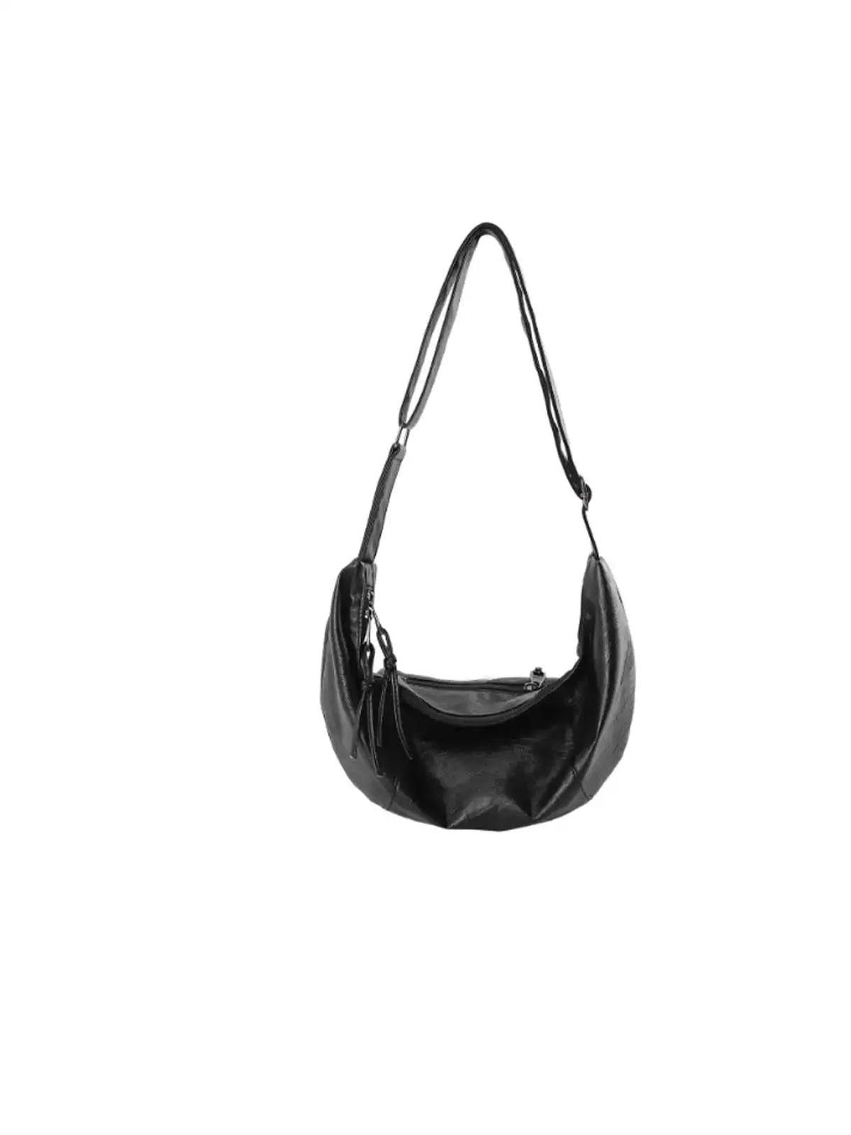 Leather Dark Underarm Dumpling Crossbody | Niche Horn Bag Tote Size ONE SIZE - 6 Thumbnail