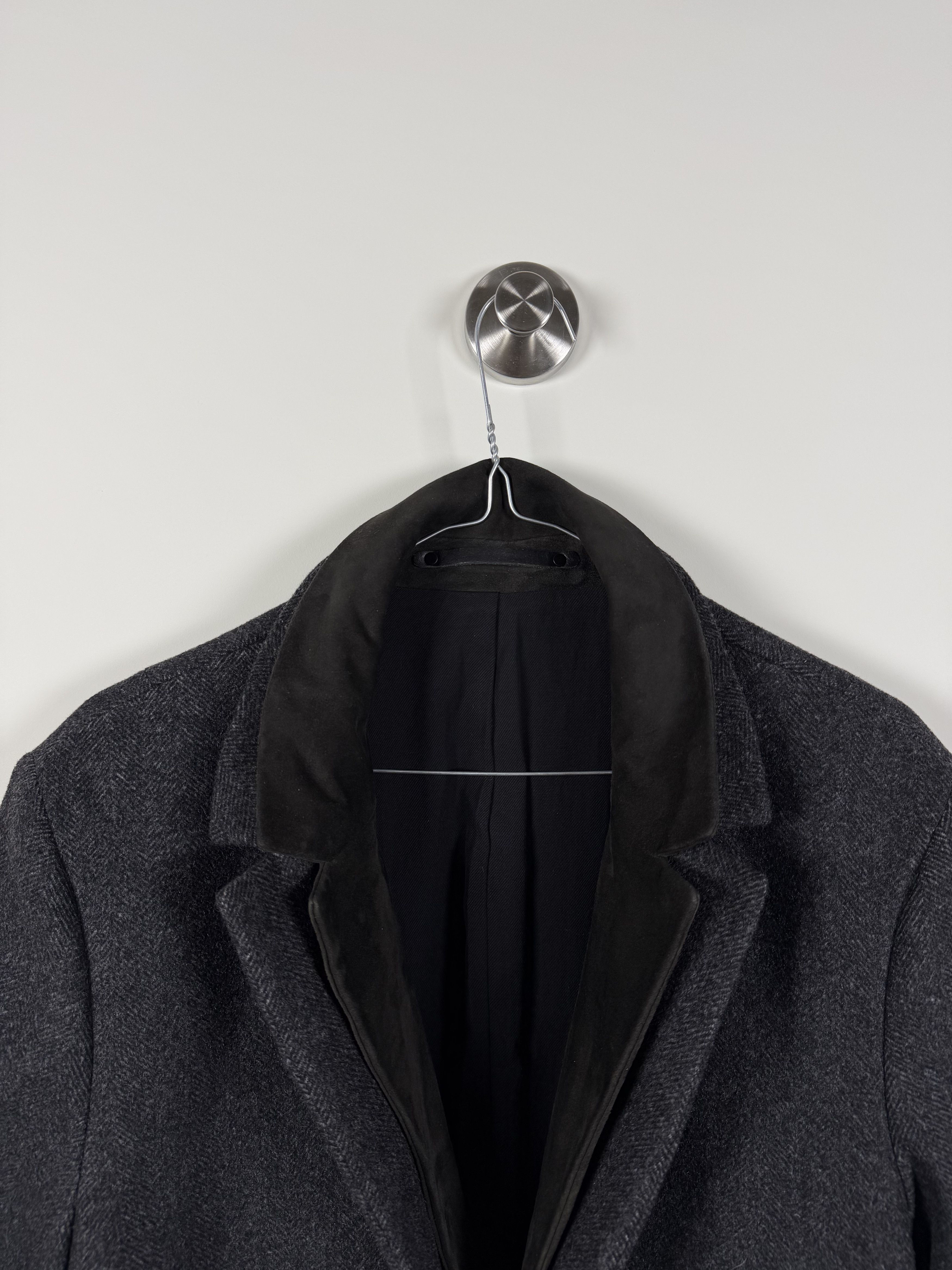Allsaints Allsaints Merton Coat Wool Suede Solid Jacket (L) Size US L / EU 52-54 / 3 - 3 Thumbnail