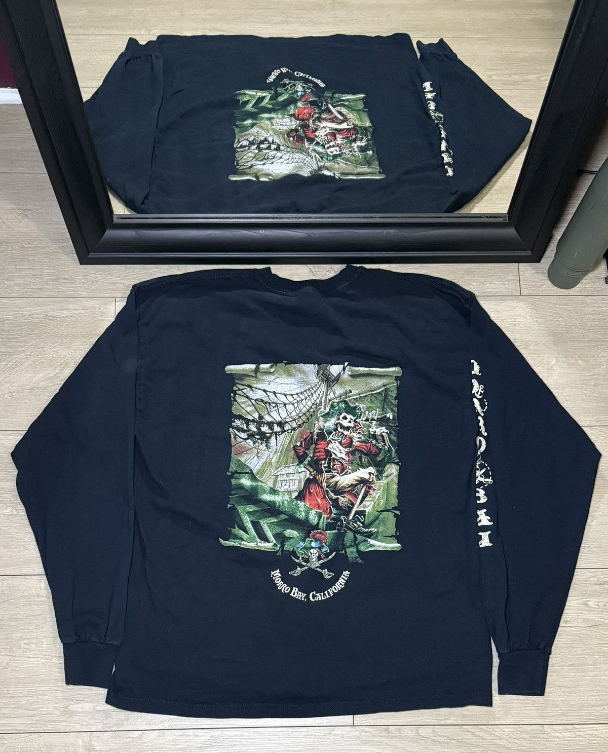 Affliction Y2K 2000s Pirate Skeleton Morro Bay, California Long Sleeve Size US XL / EU 56 / 4 - 1 Thumbnail