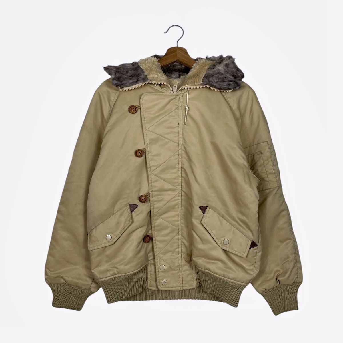 Wrangler Vintage 80s Wrangler Rapid Train N2B Sherpa Lined Jacket Size US M / EU 48-50 / 2 - 1 Thumbnail