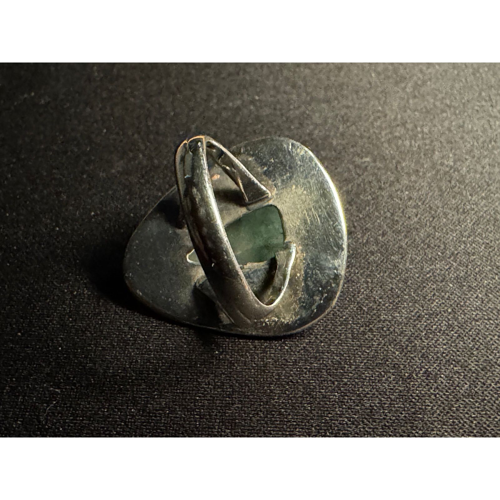 Other 925 Sterling Triangular Green/White Gemstone Size 6.5 Size ONE SIZE - 4 Thumbnail