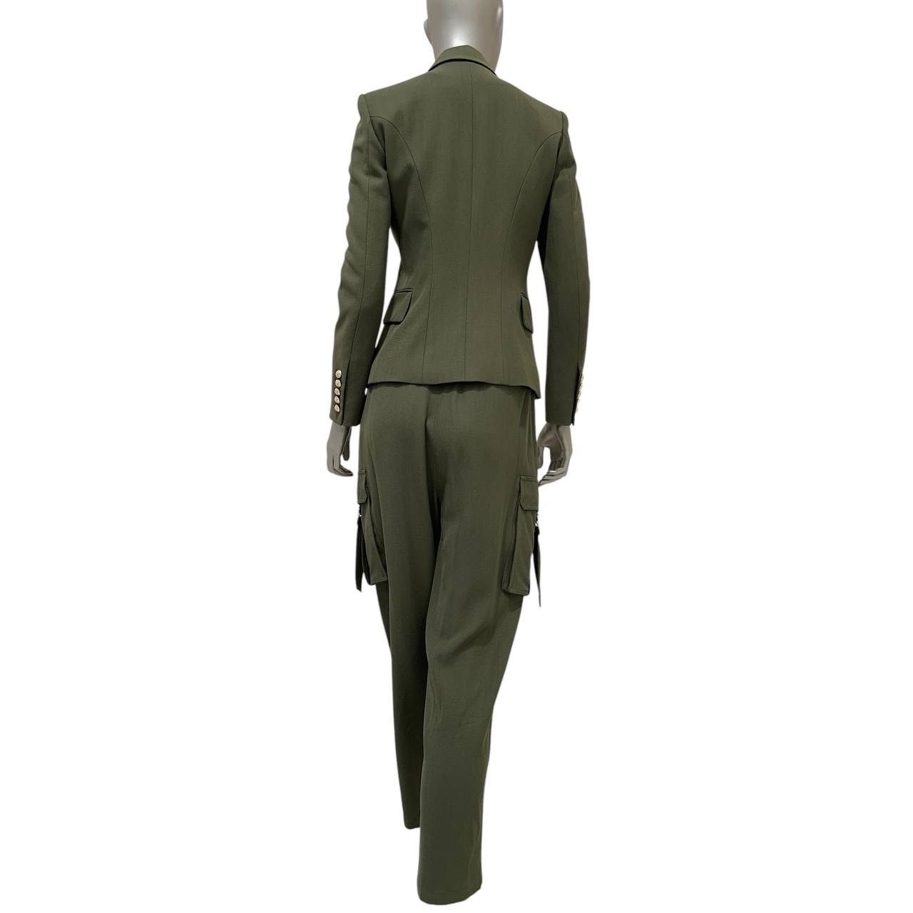 Balmain Balmain Green Twill Suit - EU 36 (S) Size XS / US 0-2 / IT 36-38 - 2 Thumbnail